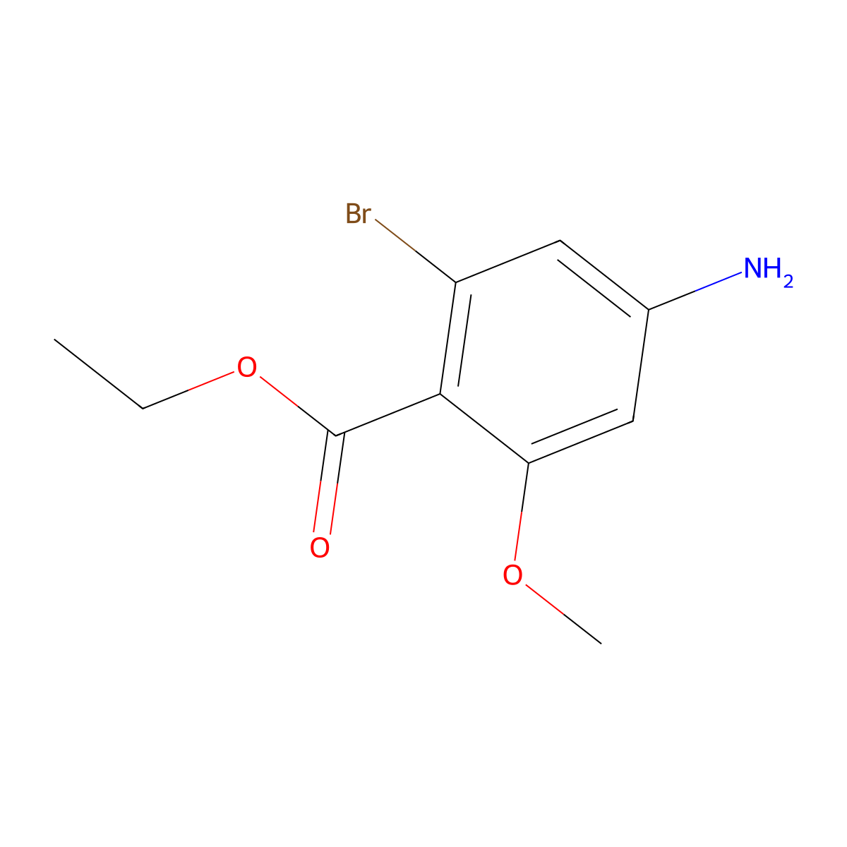 Ethyl 4-amino-2-bromo-6-methoxybenzoate molecular structure, CAS 2383751-36-6