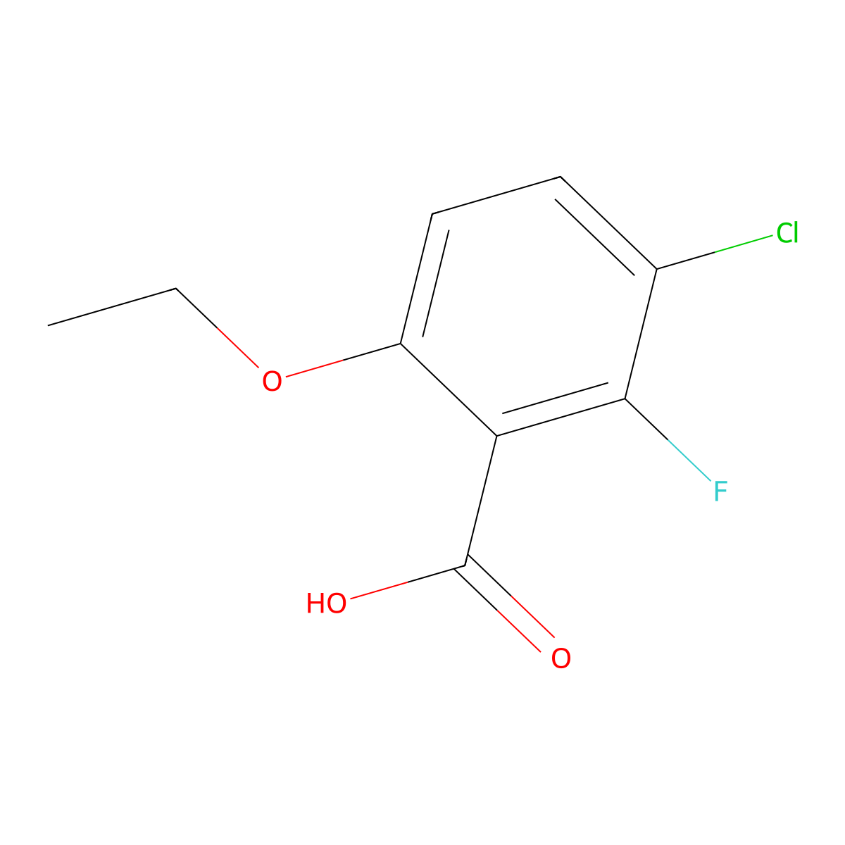 3-Chloro-6-ethoxy-2-fluorobenZoic acid molecular structure, CAS 2383753-64-6