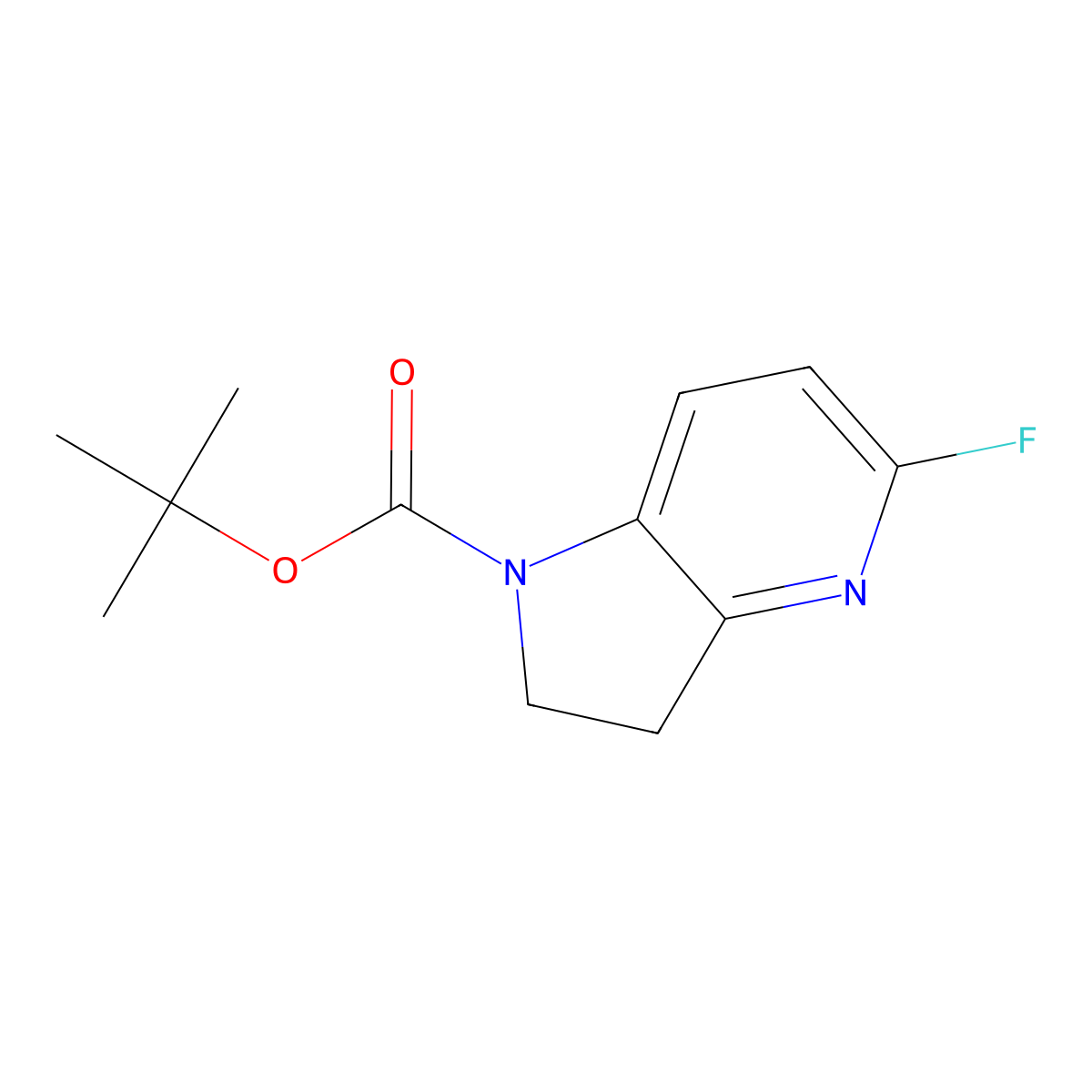 tert-butyl 5-fluoro-1H,2H,3H-pyrrolo[3,2-b]pyridine-1-carboxylate molecular structure, CAS 2383759-01-9