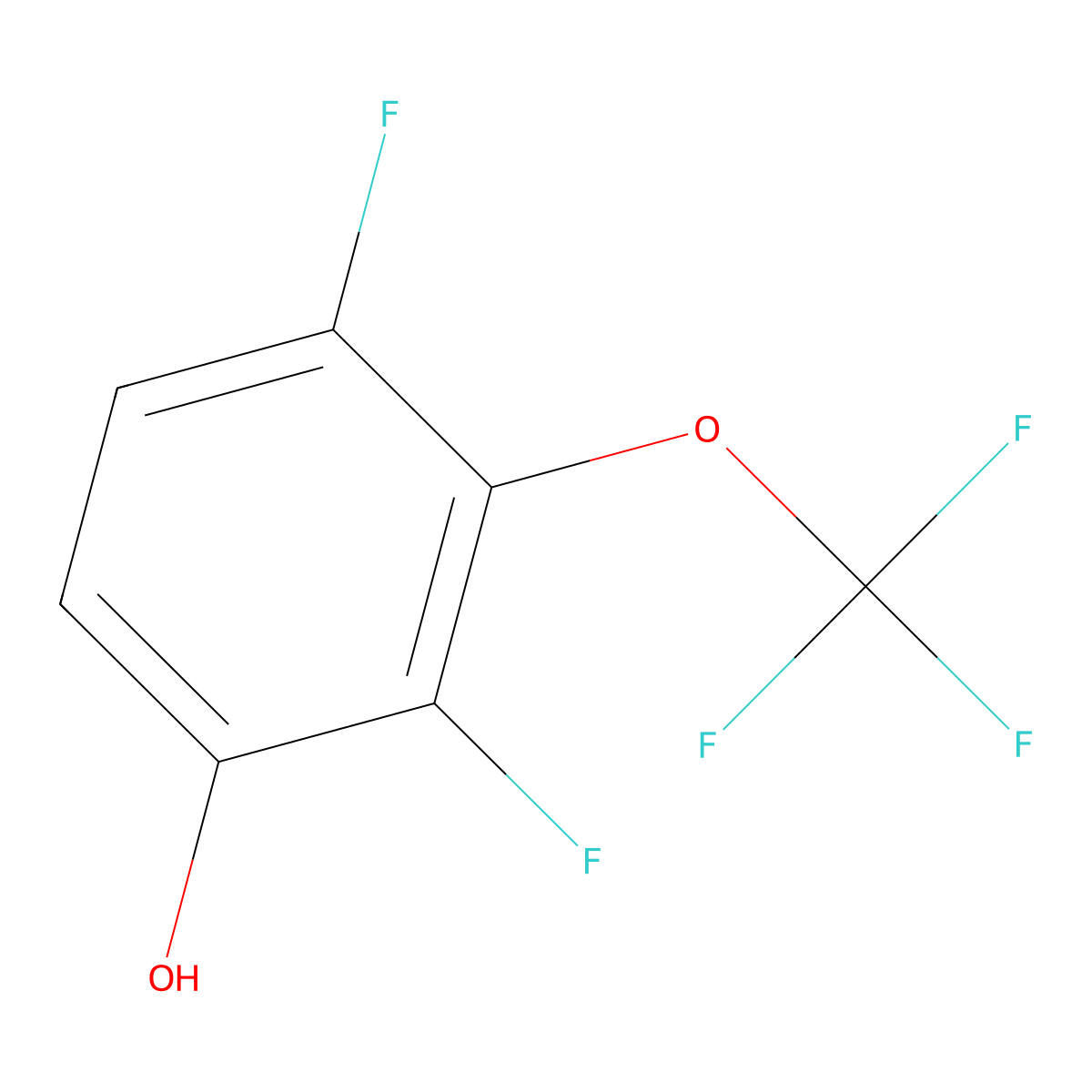 2,4-Difluoro-3-(trifluoromethoxy)phenol molecular structure, CAS 2383762-98-7