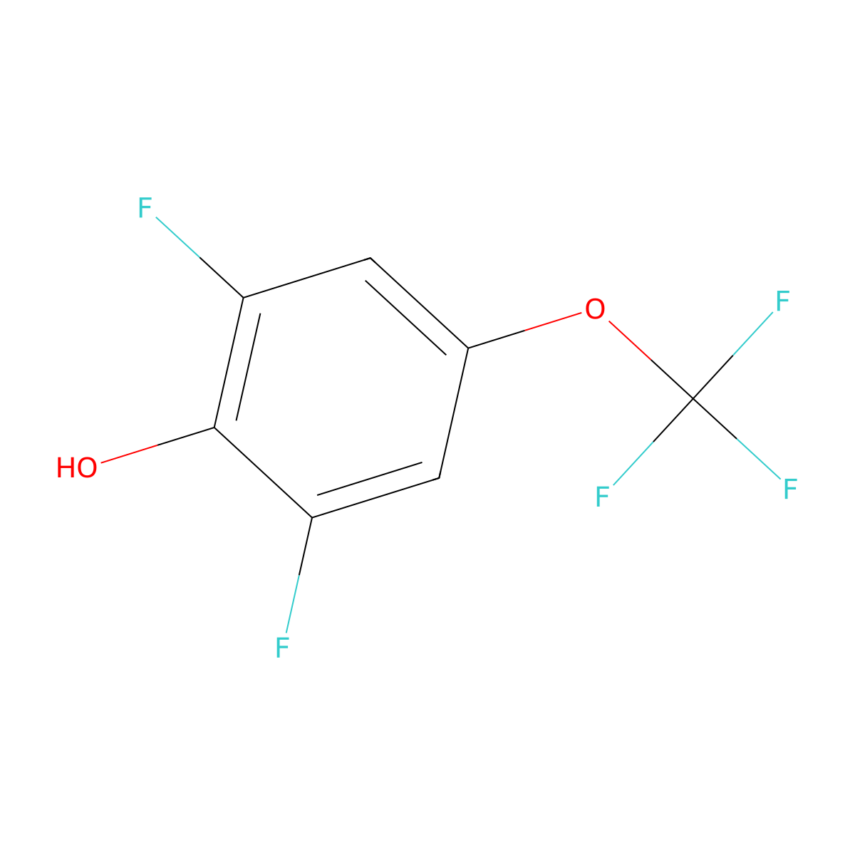 2,6-Difluoro-4-(trifluoromethoxy)phenol molecular structure, CAS 2383766-24-1