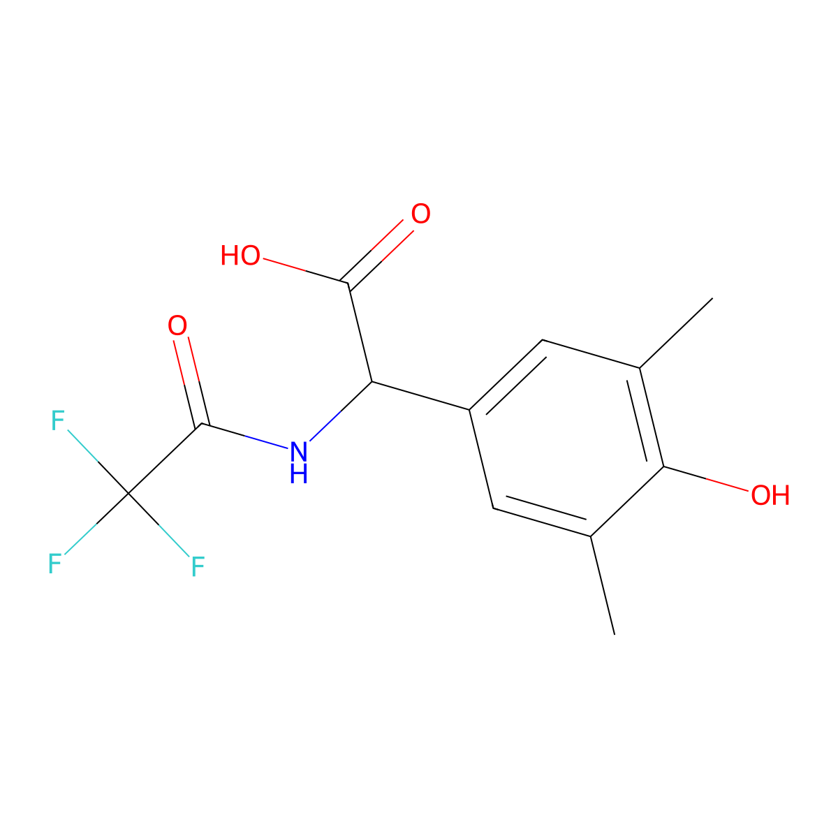 2-(4-Hydroxy-3,5-dimethylphenyl)-2-(trifluoroacetamido)acetic acid molecular structure, CAS 2383770-09-8
