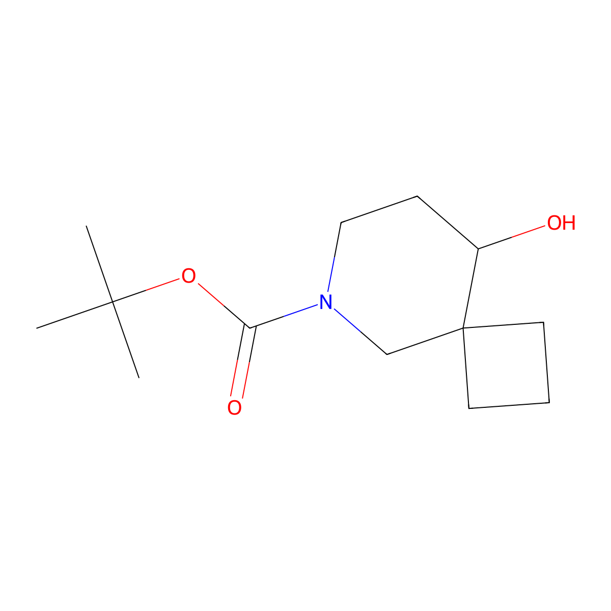 Tert-butyl 9-hydroxy-6-azaspiro[3.5]nonane-6-carboxylate molecular structure, CAS 2383771-86-4