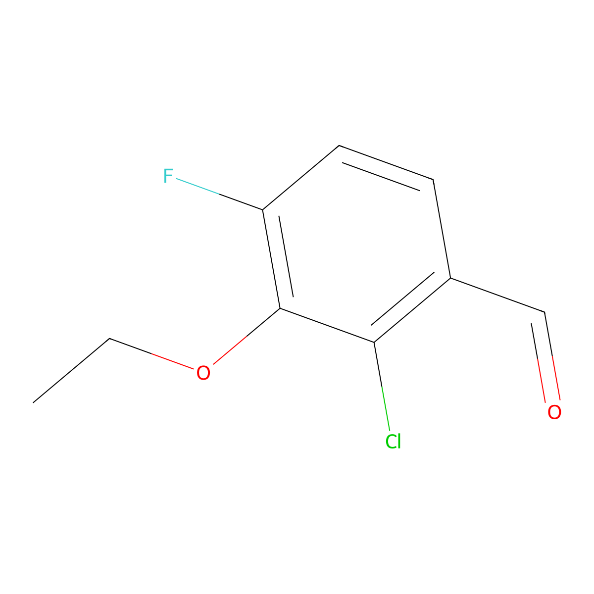 2-Chloro-3-ethoxy-4-fluorobenzaldehyde molecular structure, CAS 2383774-24-9