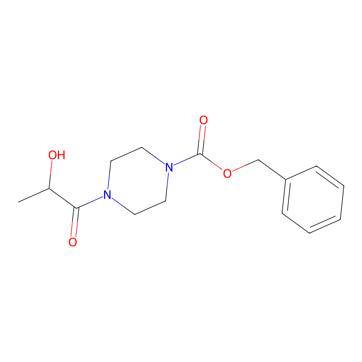 Benzyl 4-(2-hydroxypropanoyl)piperazine-1-carboxylate molecular structure, CAS 2383775-79-7