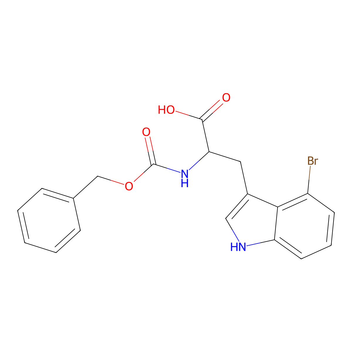 2-{[(benzyloxy)carbonyl]amino}-3-(4-bromo-1H-indol-3-yl)propanoic acid molecular structure, CAS 2383780-01-4