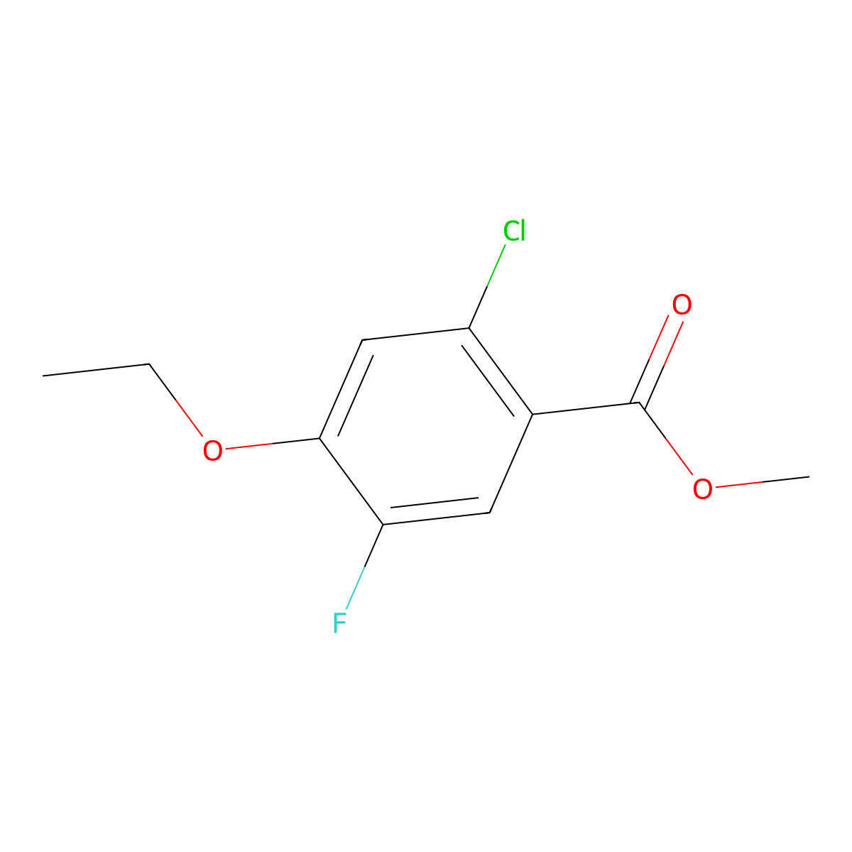 Methyl 2-chloro-4-ethoxy-5-fluorobenzoate molecular structure, CAS 2383780-20-7