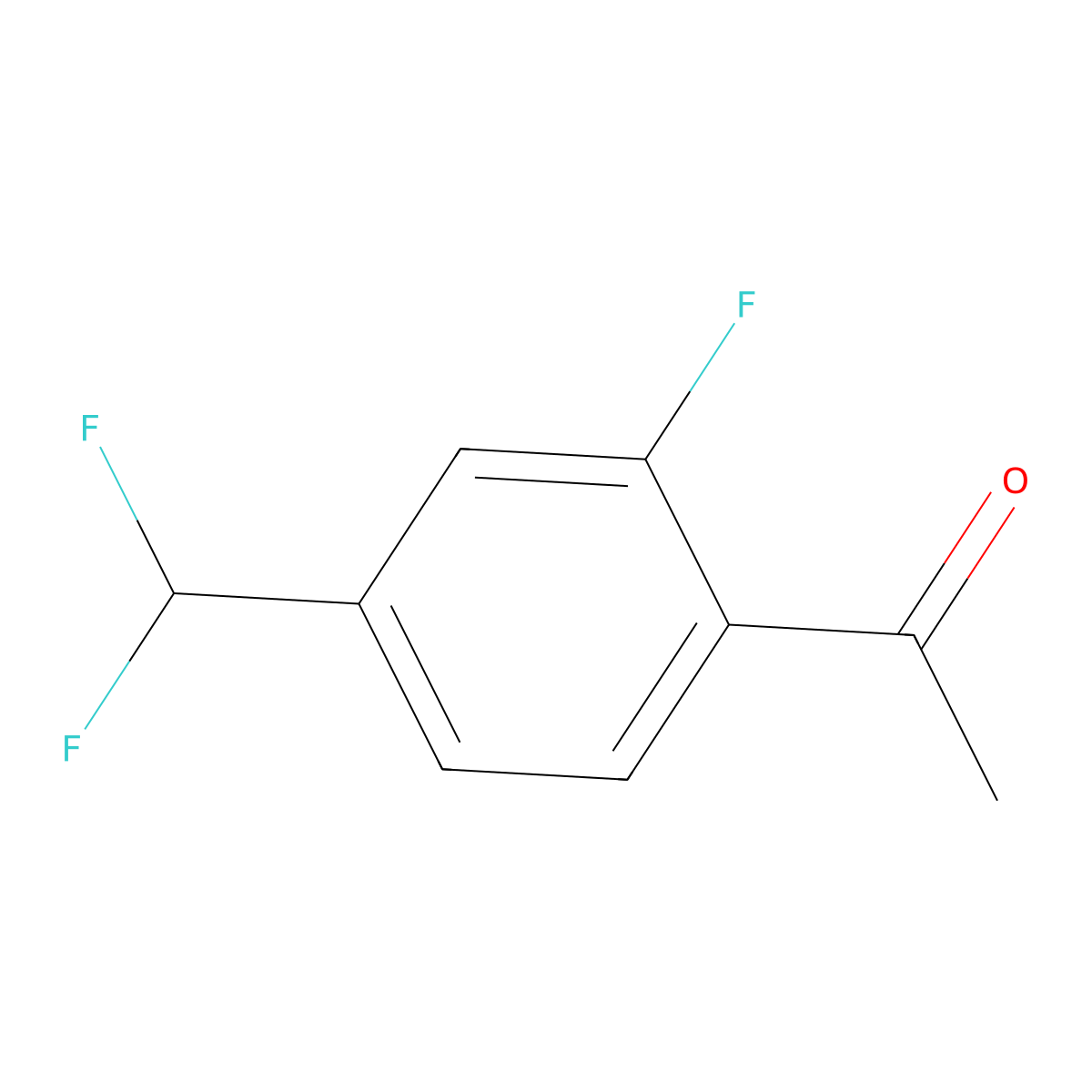 1-(4-(Difluoromethyl)-2-fluorophenyl)ethan-1-one molecular structure, CAS 2383781-91-5