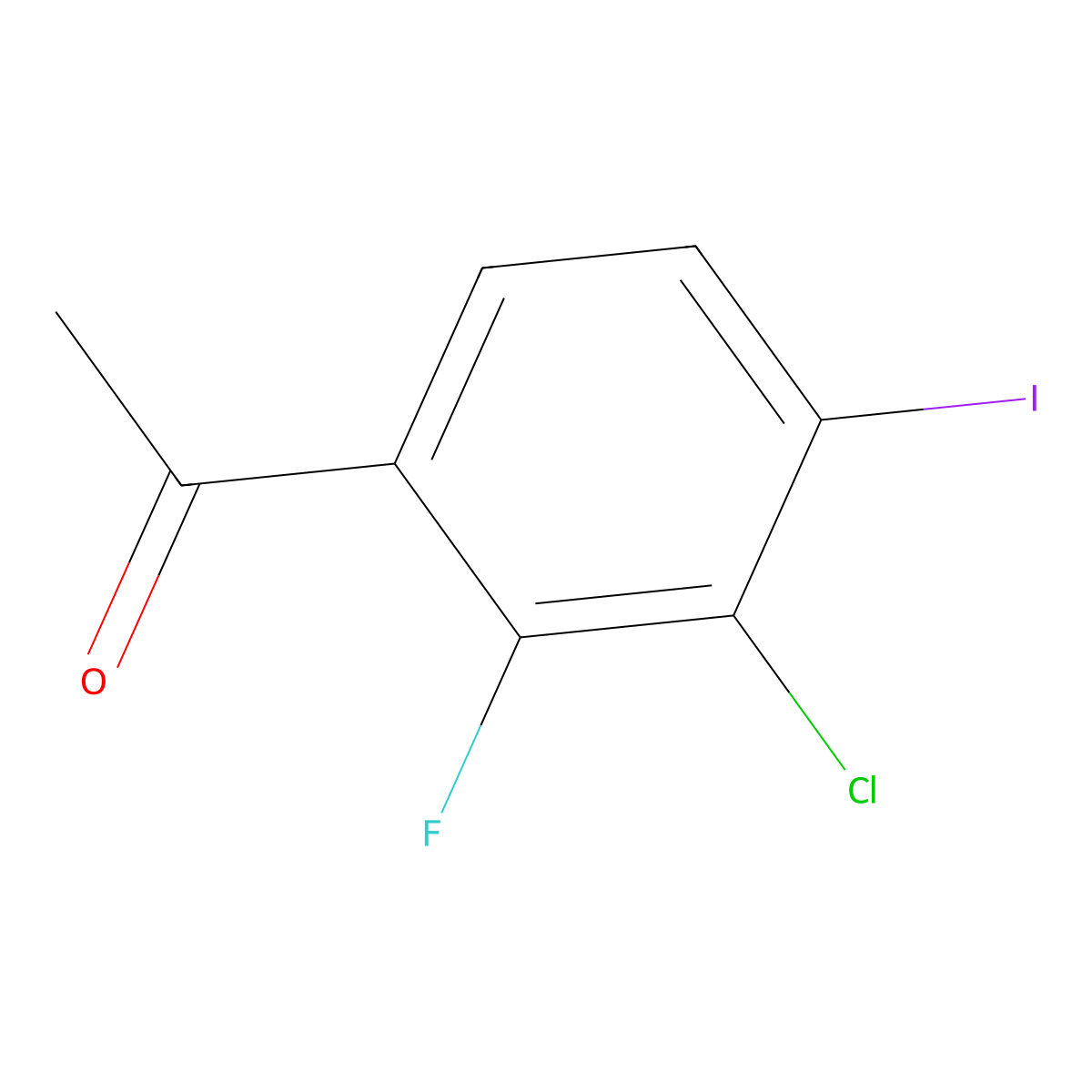 1-(3-Chloro-2-fluoro-4-iodophenyl)ethanone molecular structure, CAS 2383789-08-8