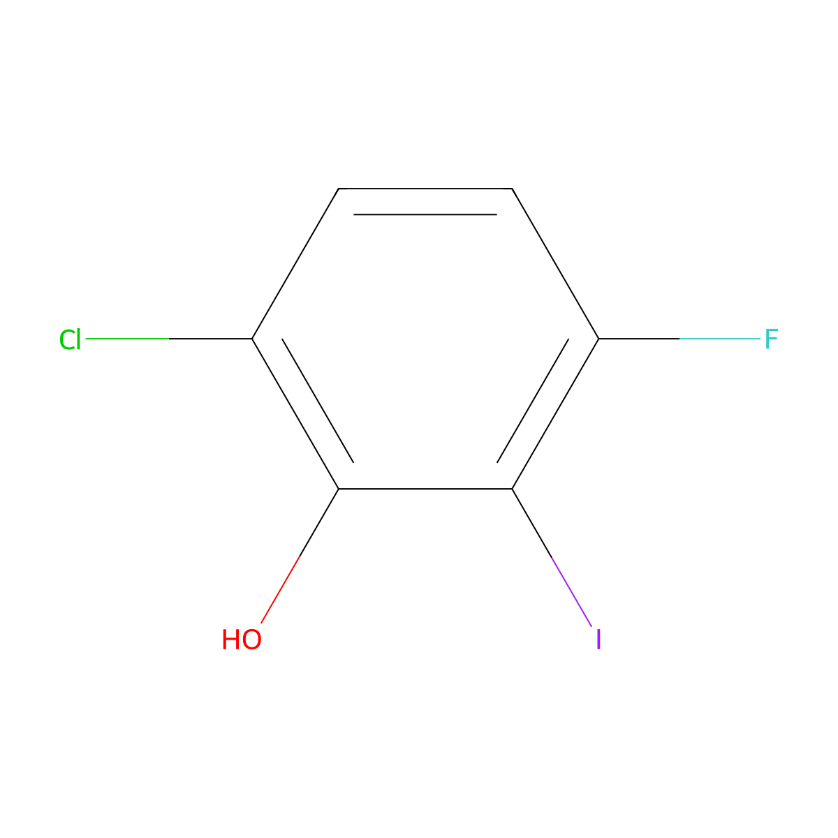 6-Chloro-3-fluoro-2-iodophenol molecular structure, CAS 2383793-26-6
