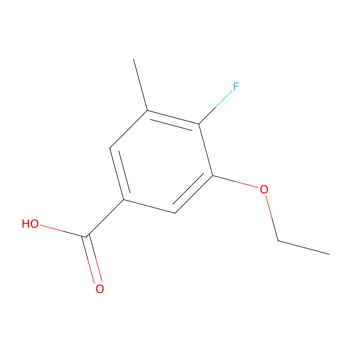 3-Ethoxy-4-fluoro-5-methylbenzoic acid molecular structure, CAS 2383799-38-8
