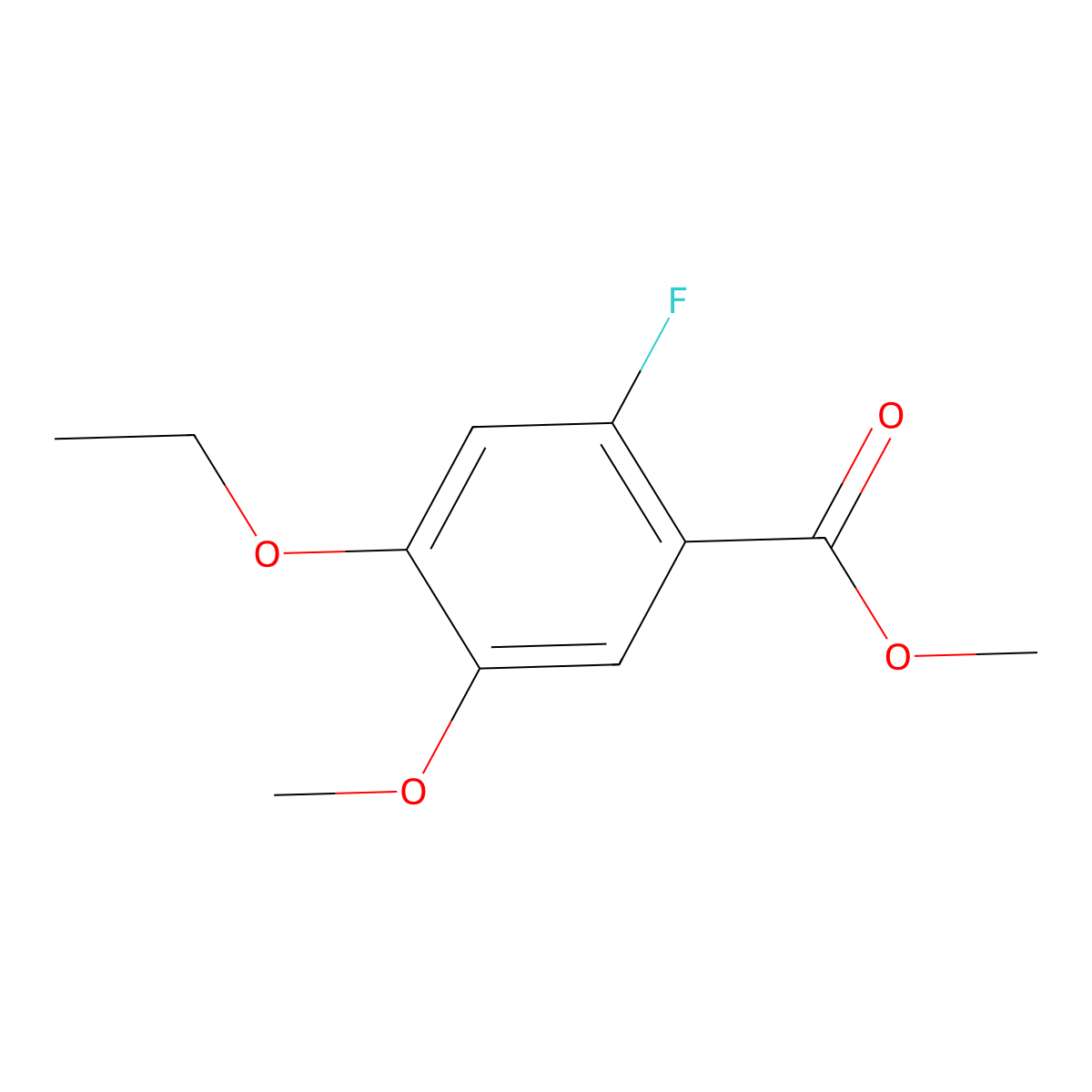 Methyl 4-ethoxy-2-fluoro-5-methoxybenzoate molecular structure, CAS 2383800-34-6