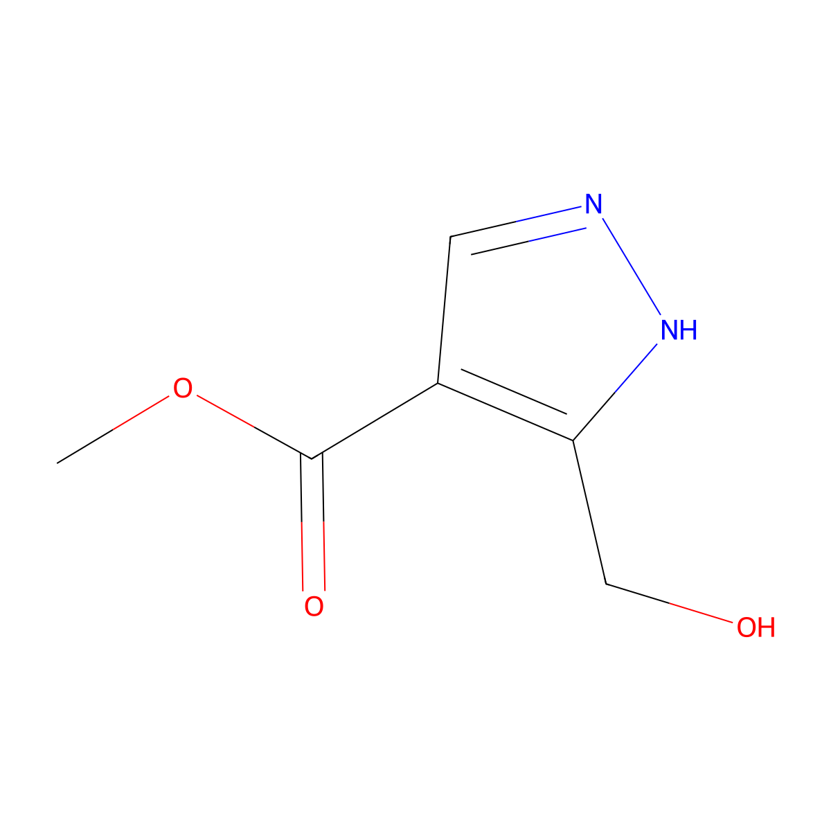 methyl 5-(hydroxymethyl)-1H-pyrazole-4-carboxylate molecular structure, CAS 2383801-05-4