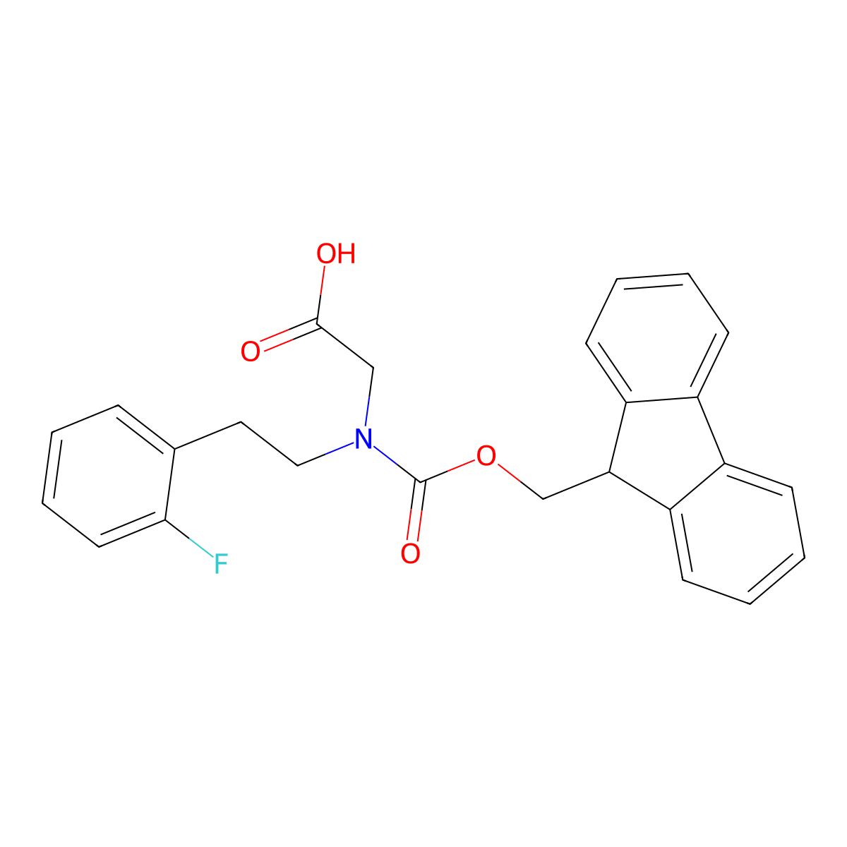 N-Fmoc-N-(2-fluorophenethyl)glycine molecular structure, CAS 2383806-54-8