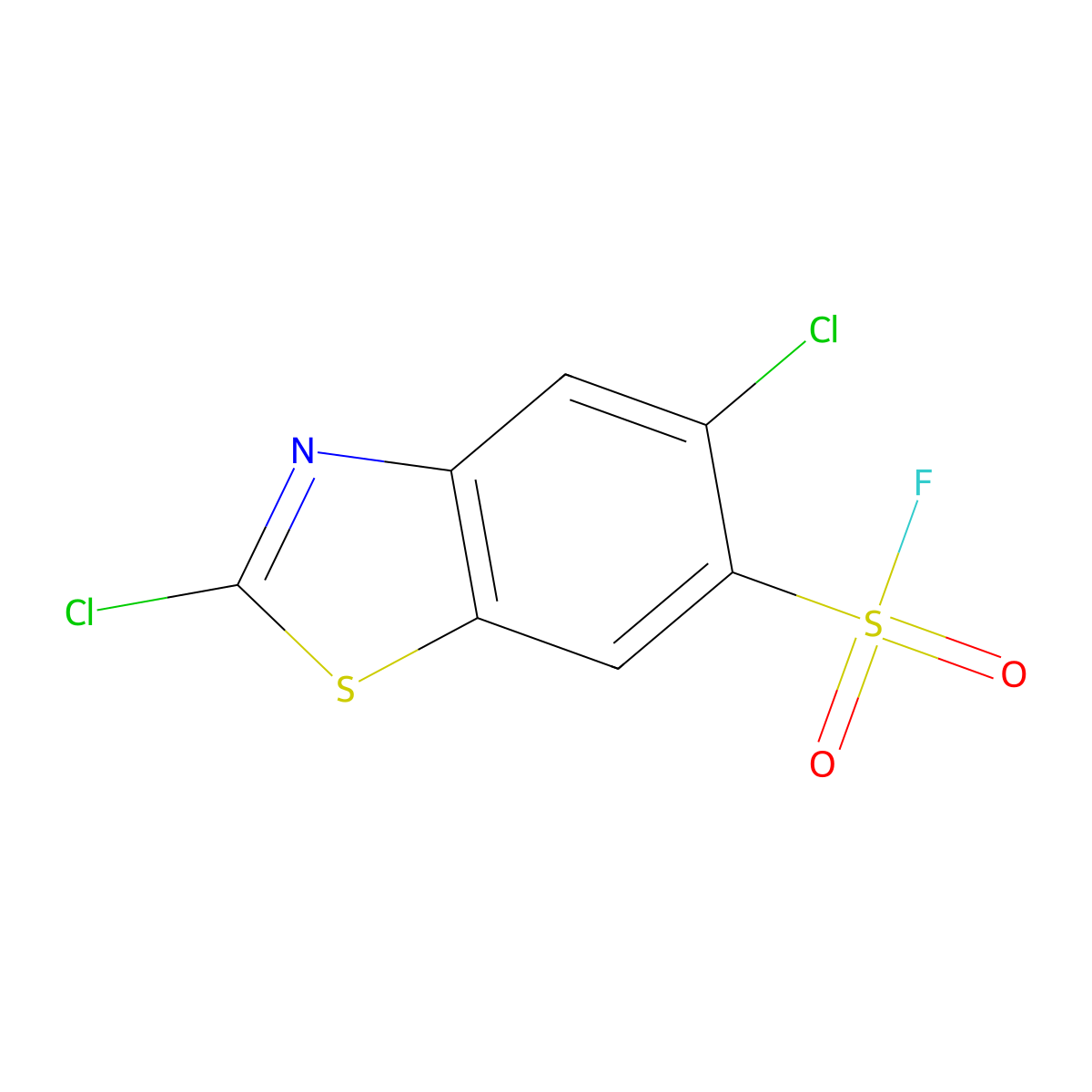 2,5-Dichloro-1,3-benzothiazole-6-sulfonyl fluoride molecular structure, CAS 2383807-47-2
