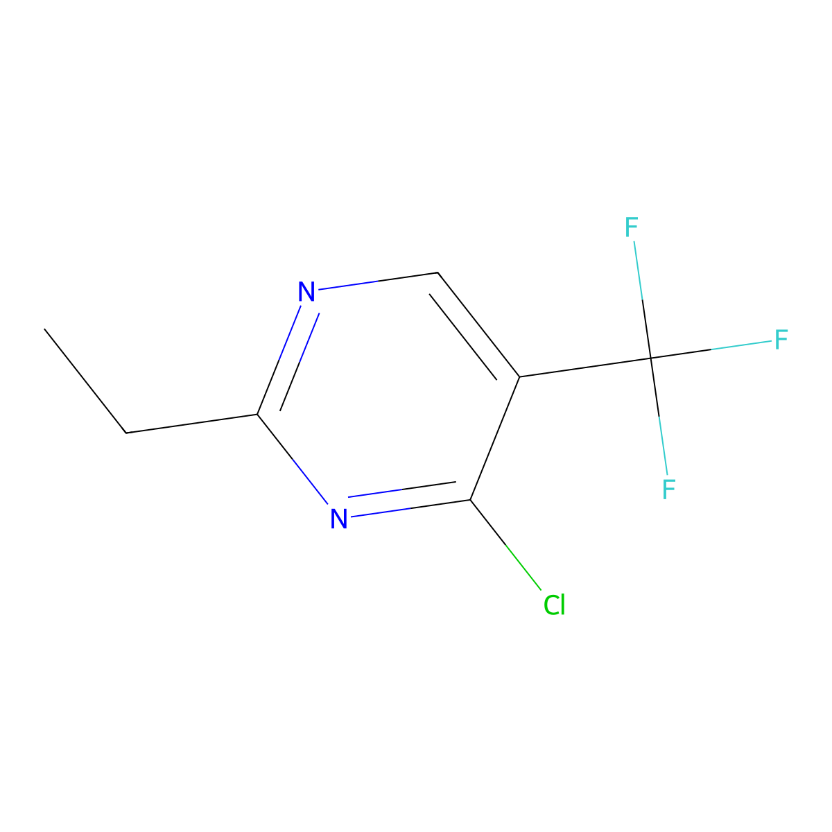 4-Chloro-2-ethyl-5-(trifluoromethyl)pyrimidine molecular structure, CAS 2383807-82-5