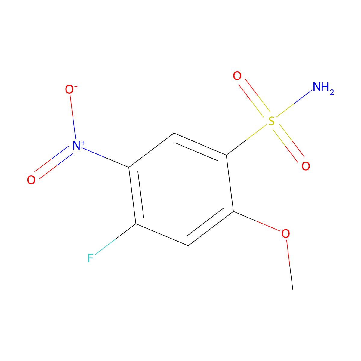 4-Fluoro-2-methoxy-5-nitrobenzene-1-sulfonamide molecular structure, CAS 2383809-33-2