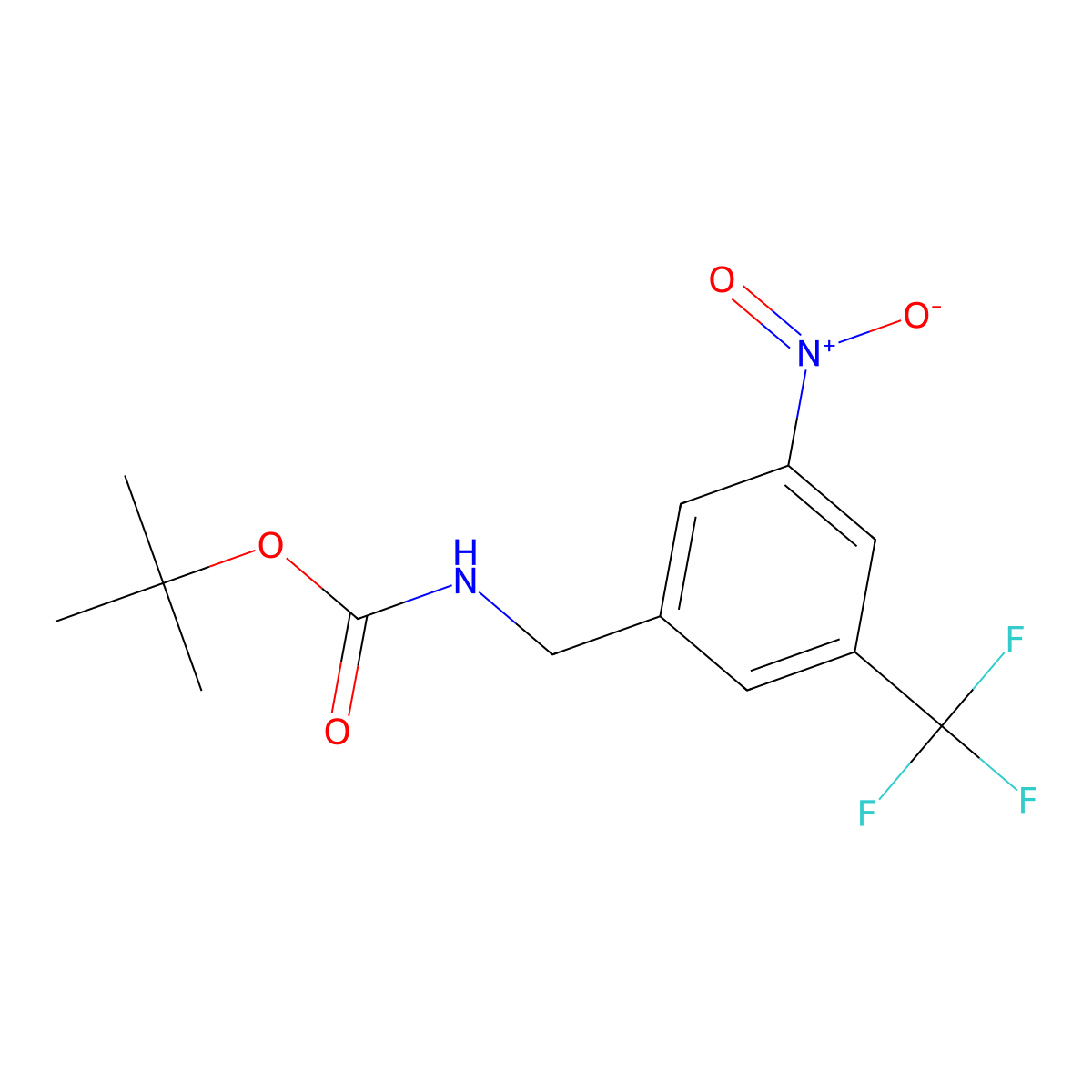 tert-butyl N-{[3-nitro-5-(trifluoromethyl)phenyl]methyl}carbamate molecular structure, CAS 2383813-30-5