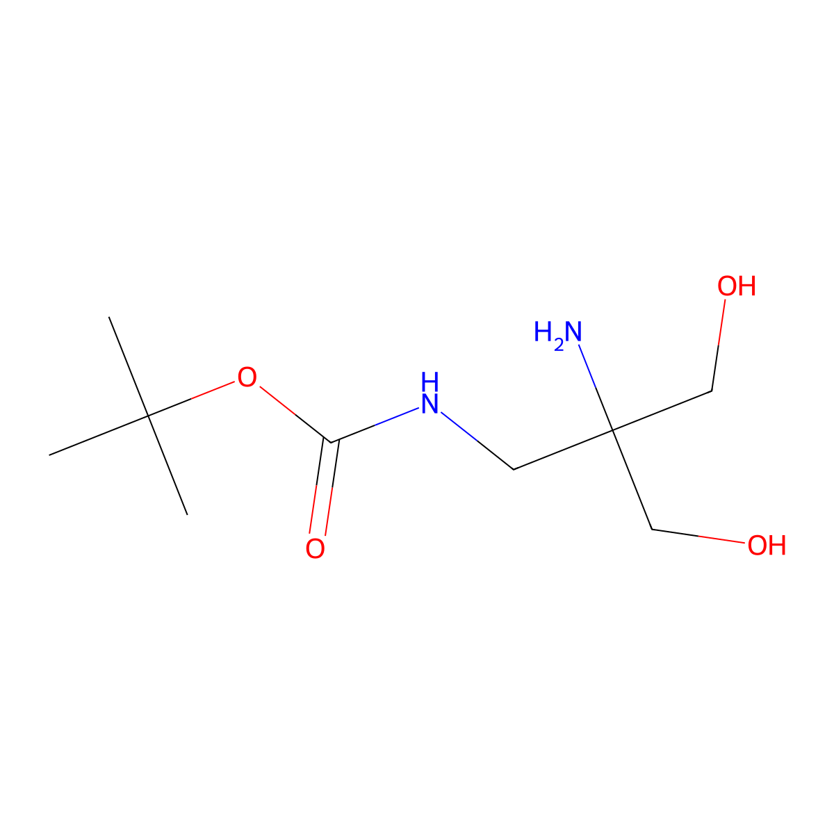 tert-butyl N-[2-amino-3-hydroxy-2-(hydroxymethyl)propyl]carbamate molecular structure, CAS 2383814-66-0