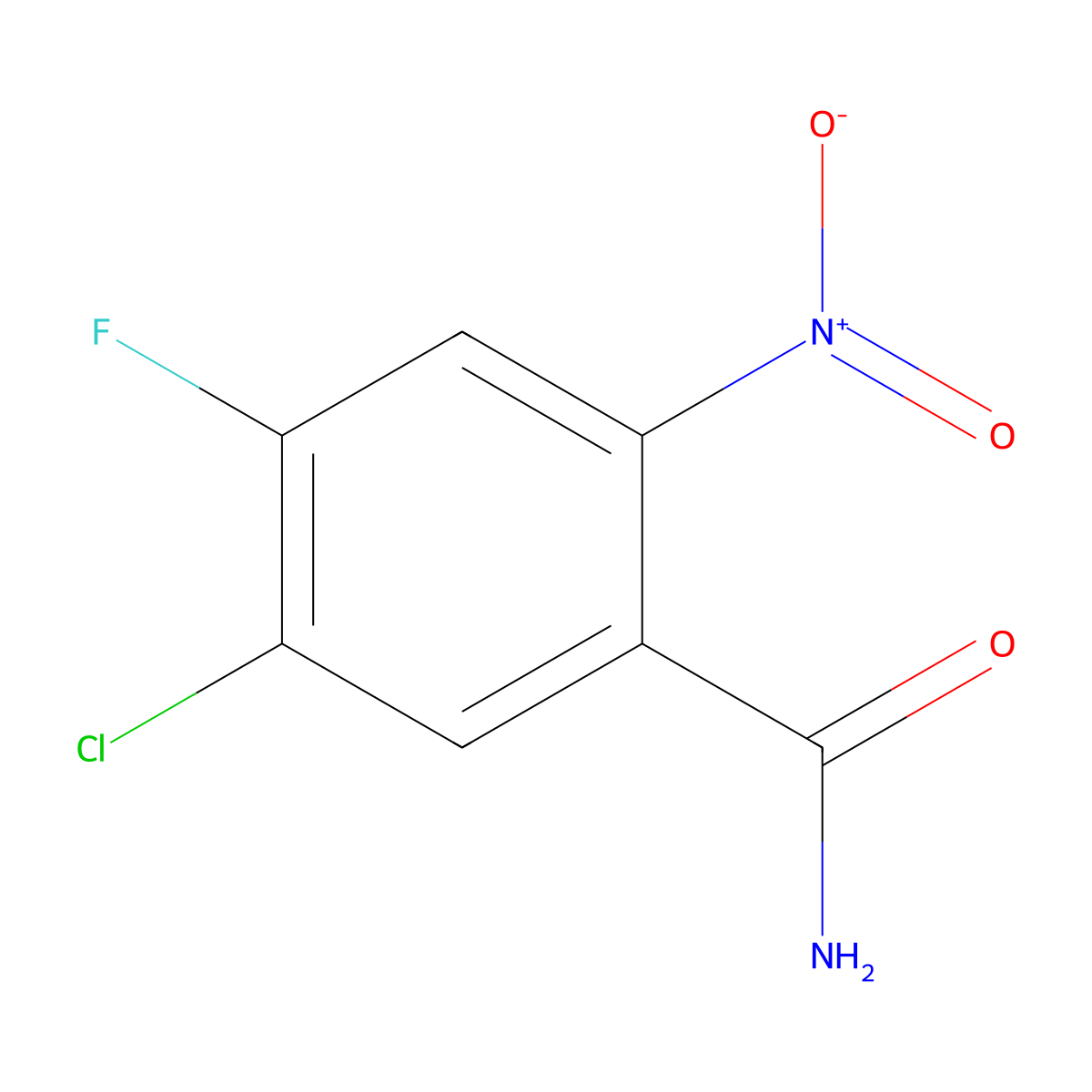 5-Chloro-4-fluoro-2-nitrobenzamide molecular structure, CAS 2383817-13-6
