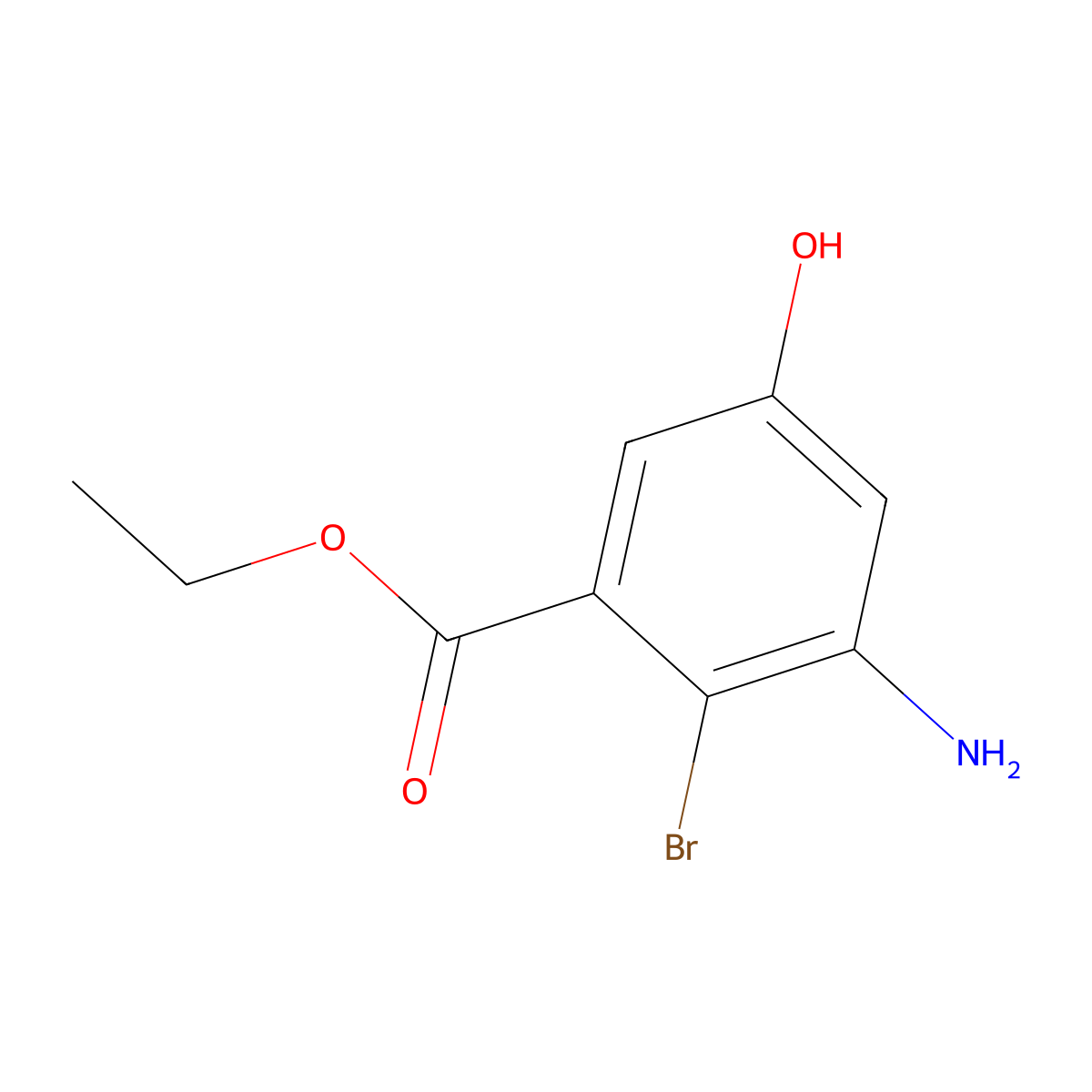 Ethyl 3-amino-2-bromo-5-hydroxybenzoate molecular structure, CAS 2383817-65-8