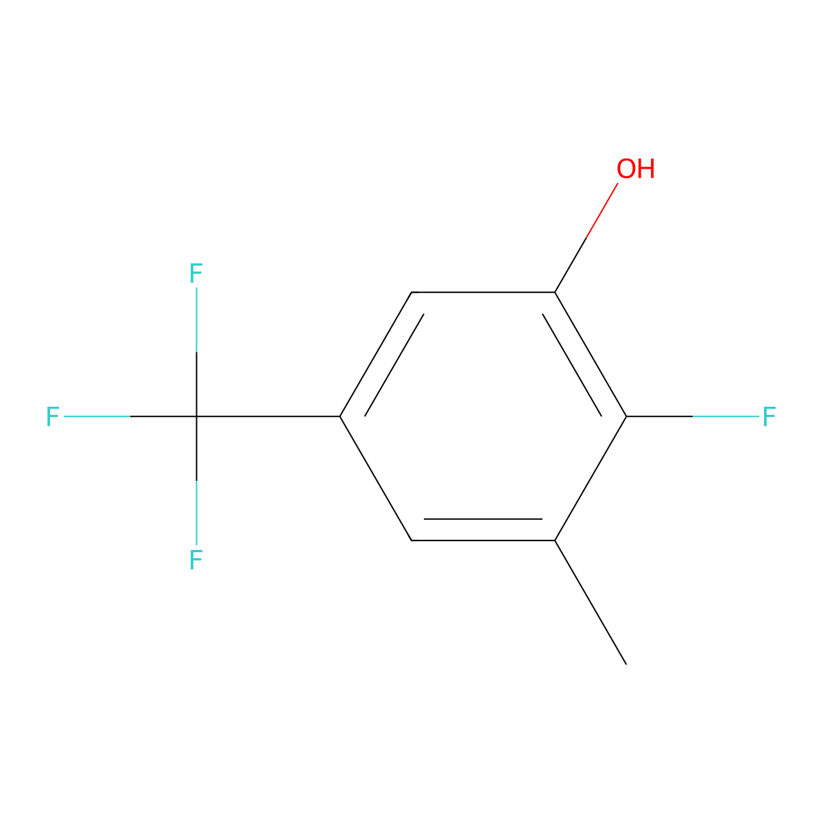 2-Fluoro-3-methyl-5-(trifluoromethyl)phenol molecular structure, CAS 2383817-73-8