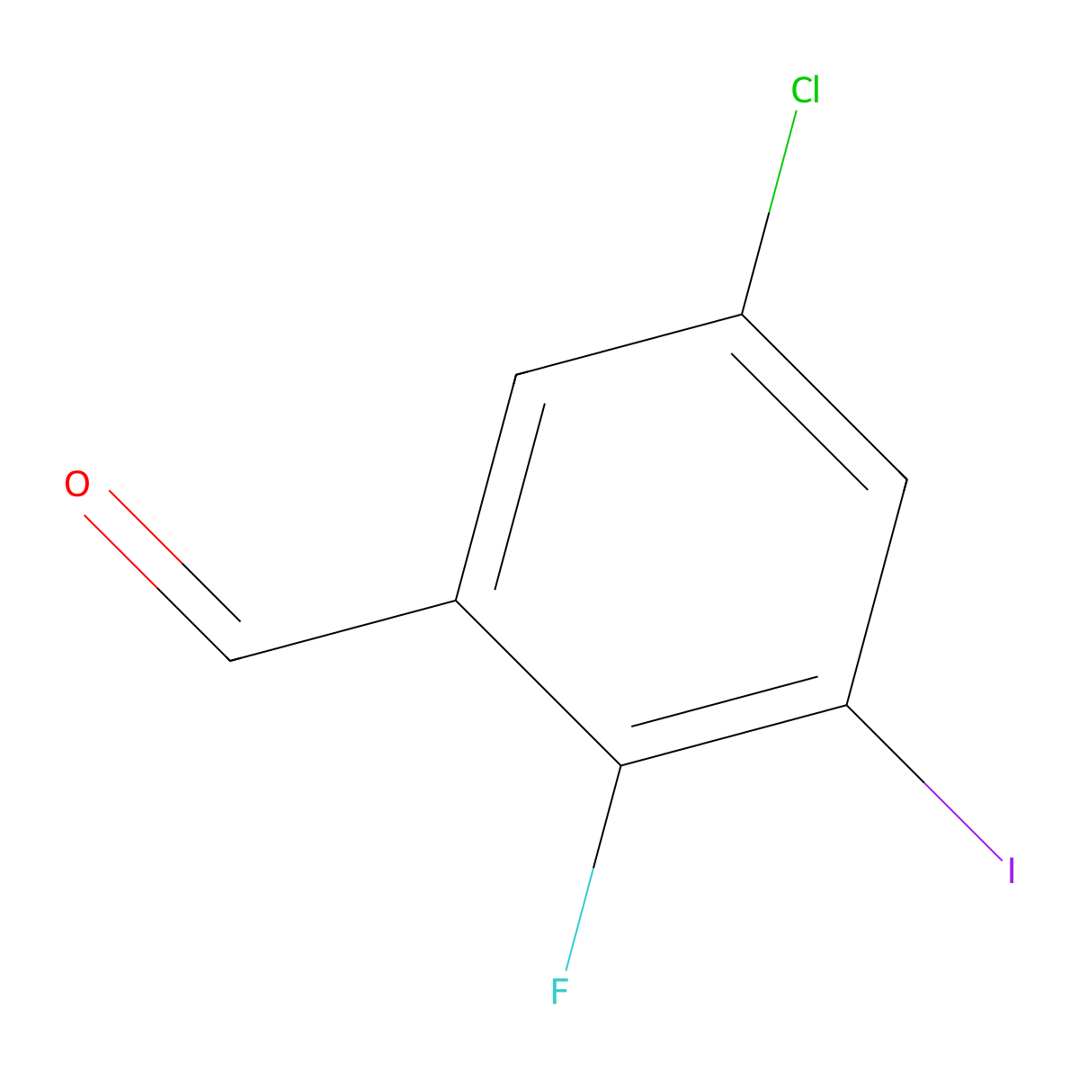 5-Chloro-2-fluoro-3-iodobenzaldehyde molecular structure, CAS 2383822-81-7