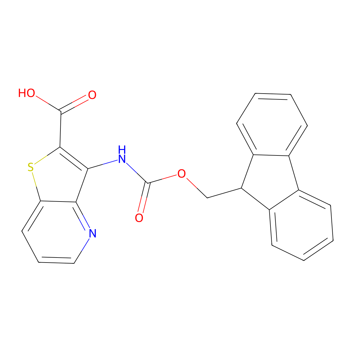3-({[(9H-fluoren-9-yl)methoxy]carbonyl}amino)thieno[3,2-b]pyridine-2-carboxylic acid molecular structure, CAS 2383824-12-0