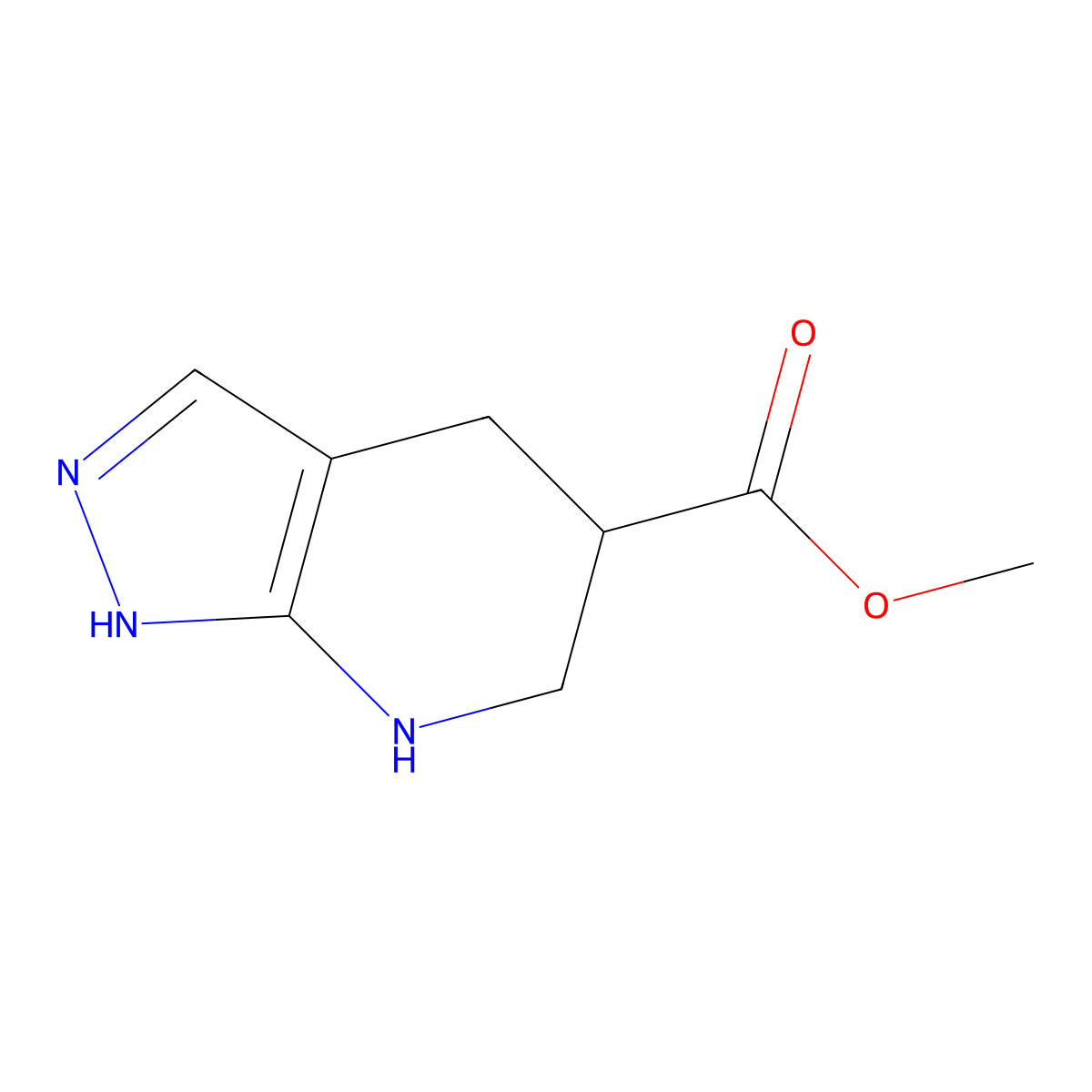 methyl 1H,4H,5H,6H,7H-pyrazolo[3,4-b]pyridine-5-carboxylate molecular structure, CAS 2383827-33-4