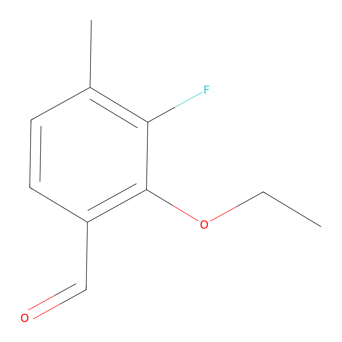 2-Ethoxy-3-fluoro-4-methylbenzaldehyde molecular structure, CAS 2383827-91-4