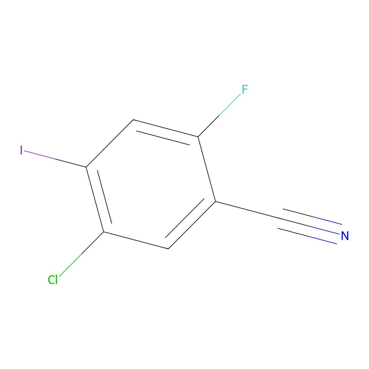 5-Chloro-2-fluoro-4-iodobenzonitrile molecular structure, CAS 2383843-16-9
