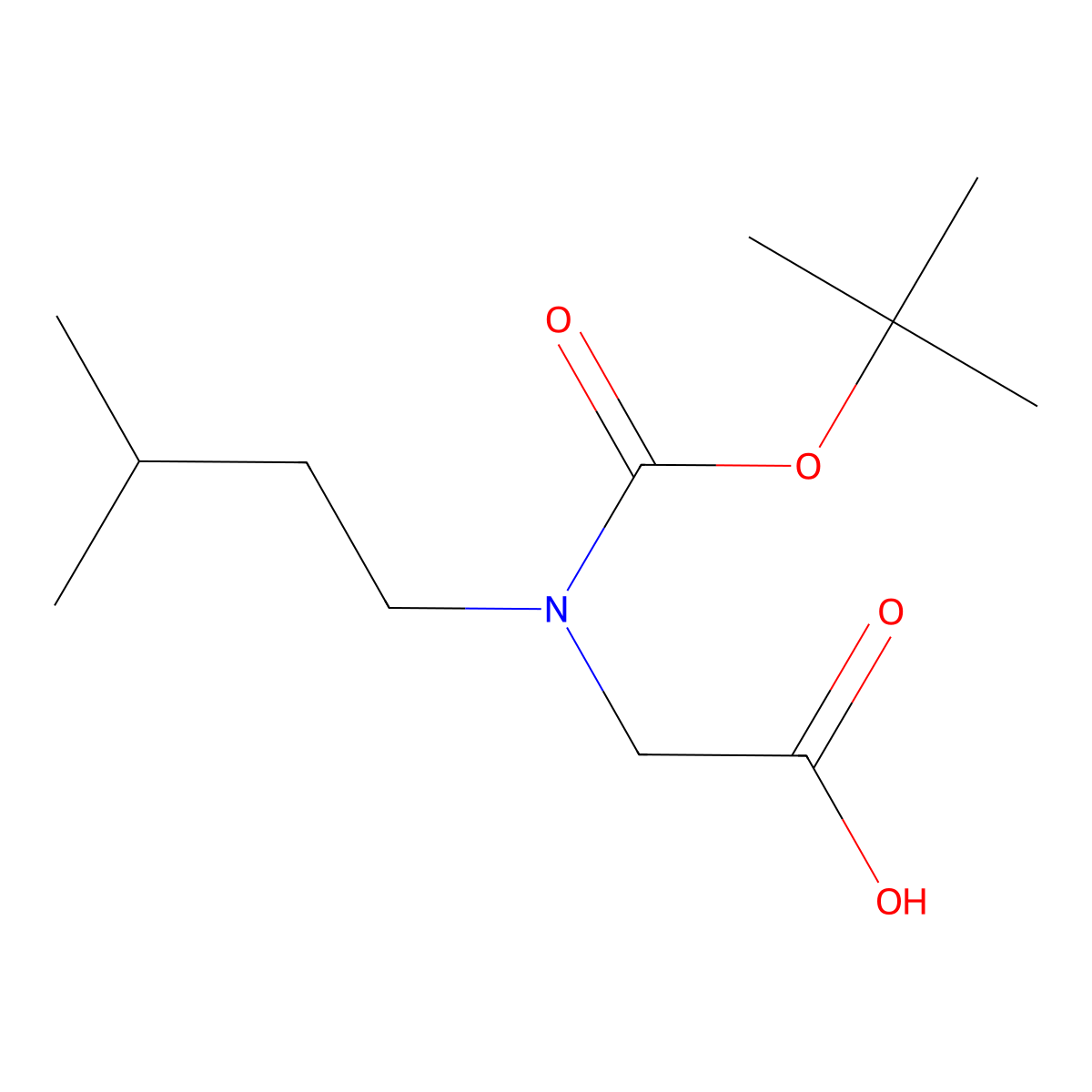 N-Boc-N-(3-methylbutyl)glycine molecular structure, CAS 2383843-67-0
