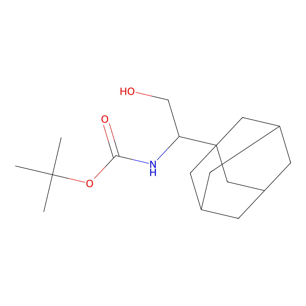 tert-butyl N-[1-(adamantan-1-yl)-2-hydroxyethyl]carbamate molecular structure, CAS 2383843-74-9