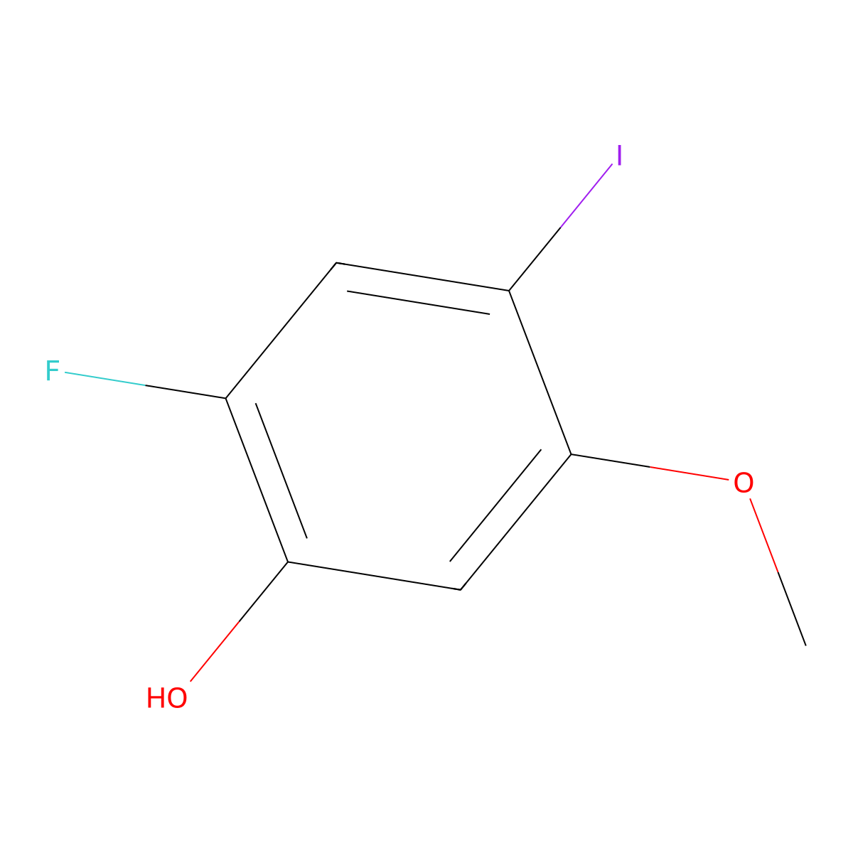 2-Fluoro-4-iodo-5-methoxyphenol molecular structure, CAS 2383851-22-5