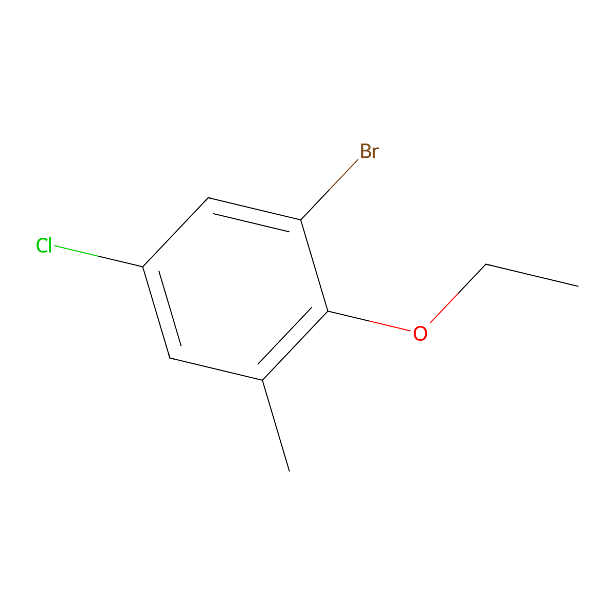1-Bromo-5-chloro-2-ethoxy-3-methylbenzene molecular structure, CAS 2383852-21-7