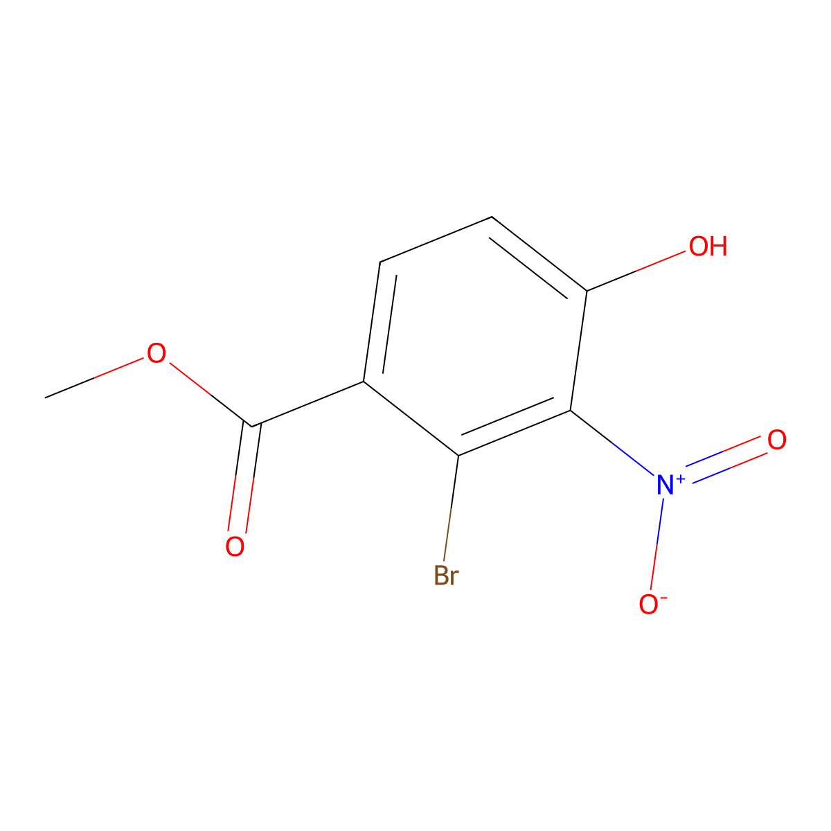 Methyl 2-bromo-4-hydroxy-3-nitrobenzoate molecular structure, CAS 2383856-48-0