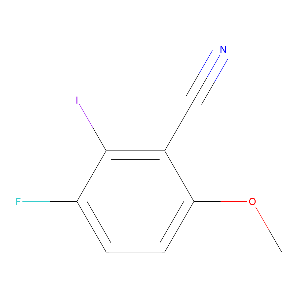 3-Fluoro-2-iodo-6-methoxybenZonitrile molecular structure, CAS 2383861-50-3