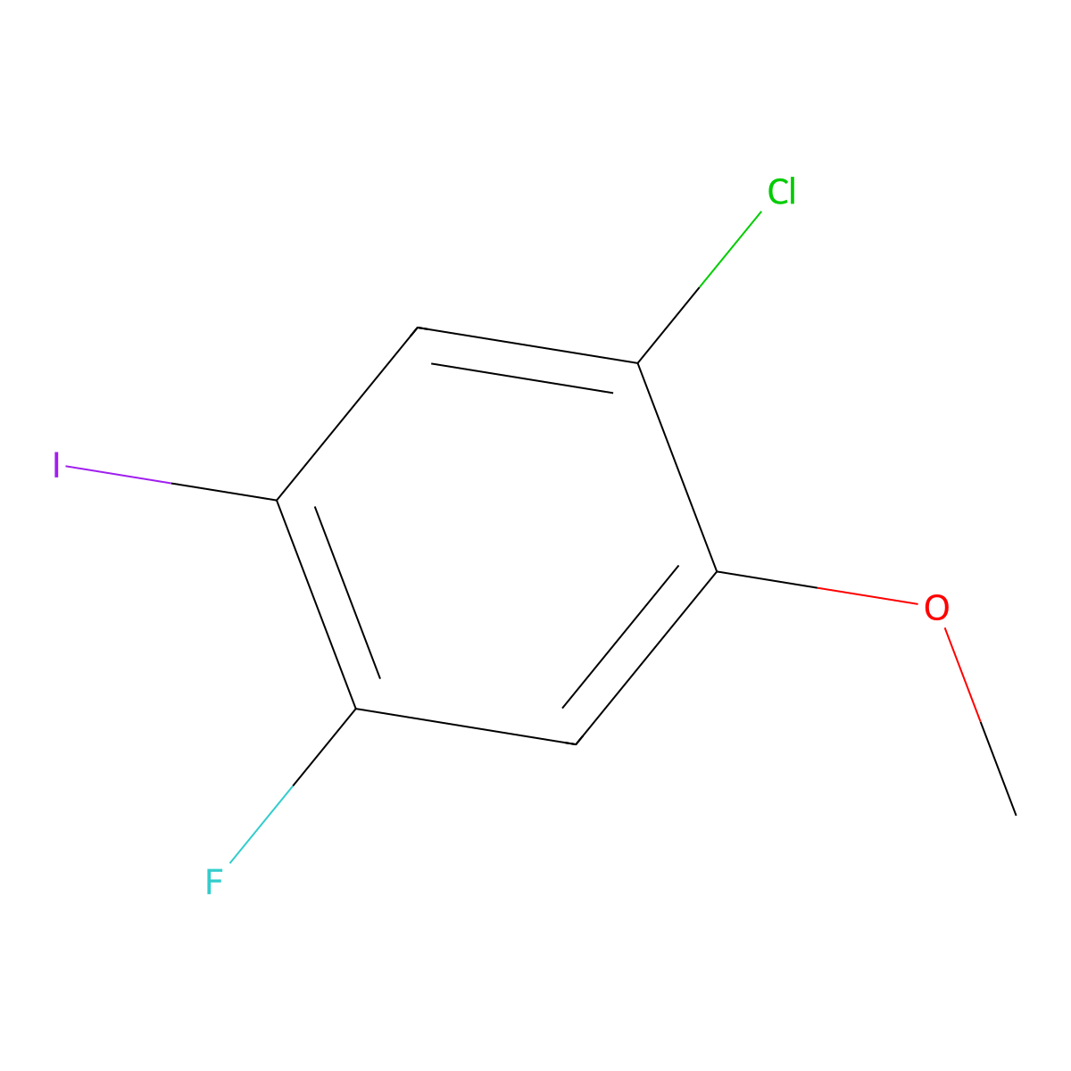 1-Chloro-4-fluoro-5-iodo-2-methoxybenzene molecular structure, CAS 2383863-95-2
