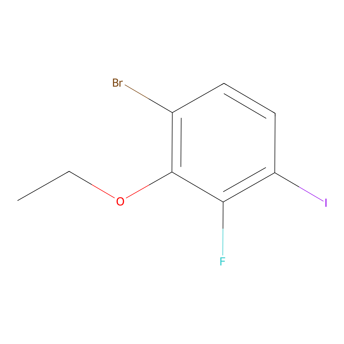 1-Bromo-2-ethoxy-3-fluoro-4-iodobenzene molecular structure, CAS 2383867-08-9
