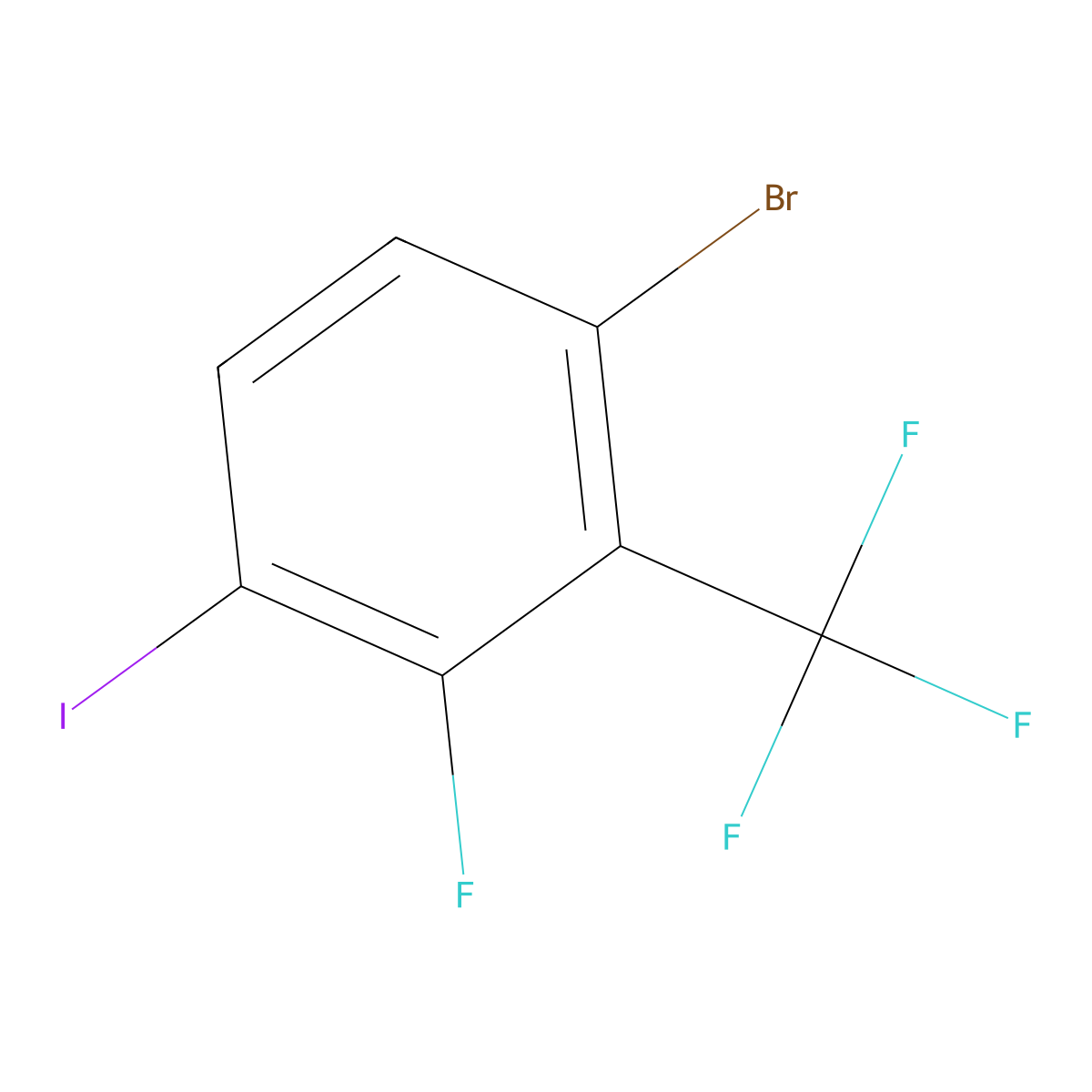 6-Bromo-2-fluoro-3-iodobenzotrifluoride molecular structure, CAS 2383867-89-6