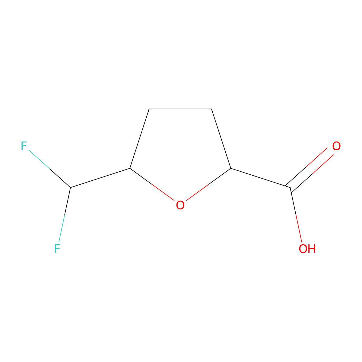 5-(Difluoromethyl)oxolane-2-carboxylic acid molecular structure, CAS 2383869-31-4