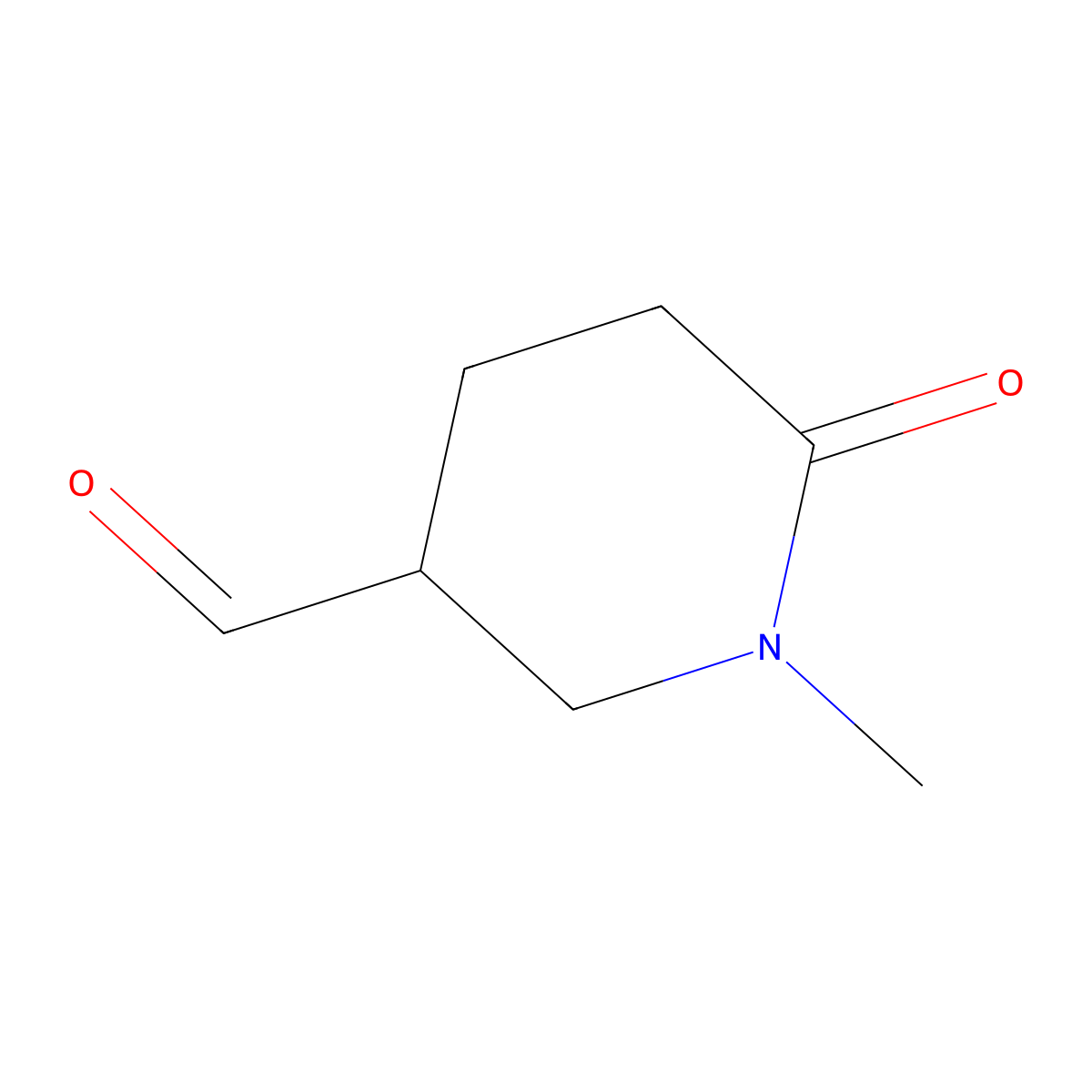 1-Methyl-6-oxopiperidine-3-carbaldehyde molecular structure, CAS 2383870-85-5