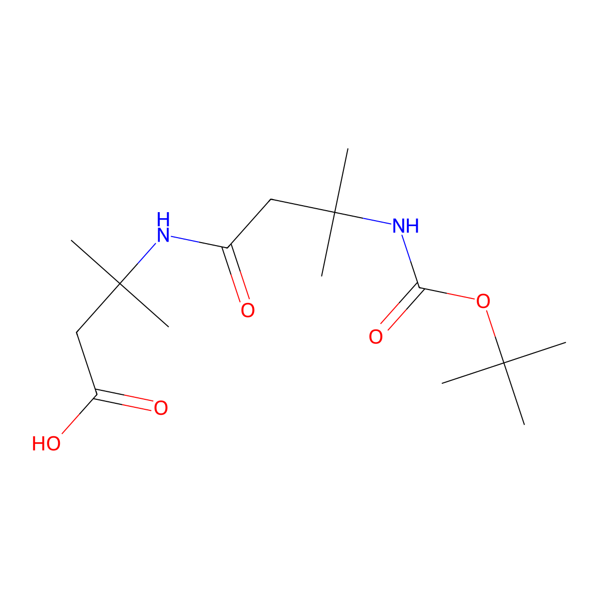 3-(3-{[(Tert-butoxy)carbonyl]amino}-3-methylbutanamido)-3-methylbutanoic acid molecular structure, CAS 2383872-22-6