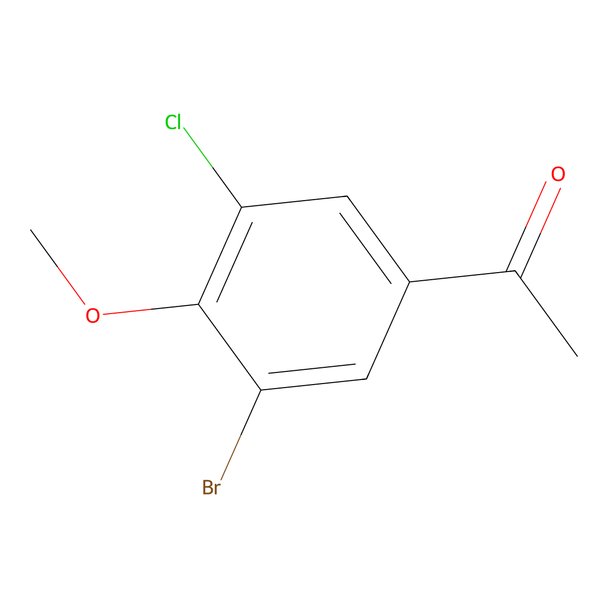1-(3-Bromo-5-chloro-4-methoxyphenyl)ethanone molecular structure, CAS 2383875-60-1