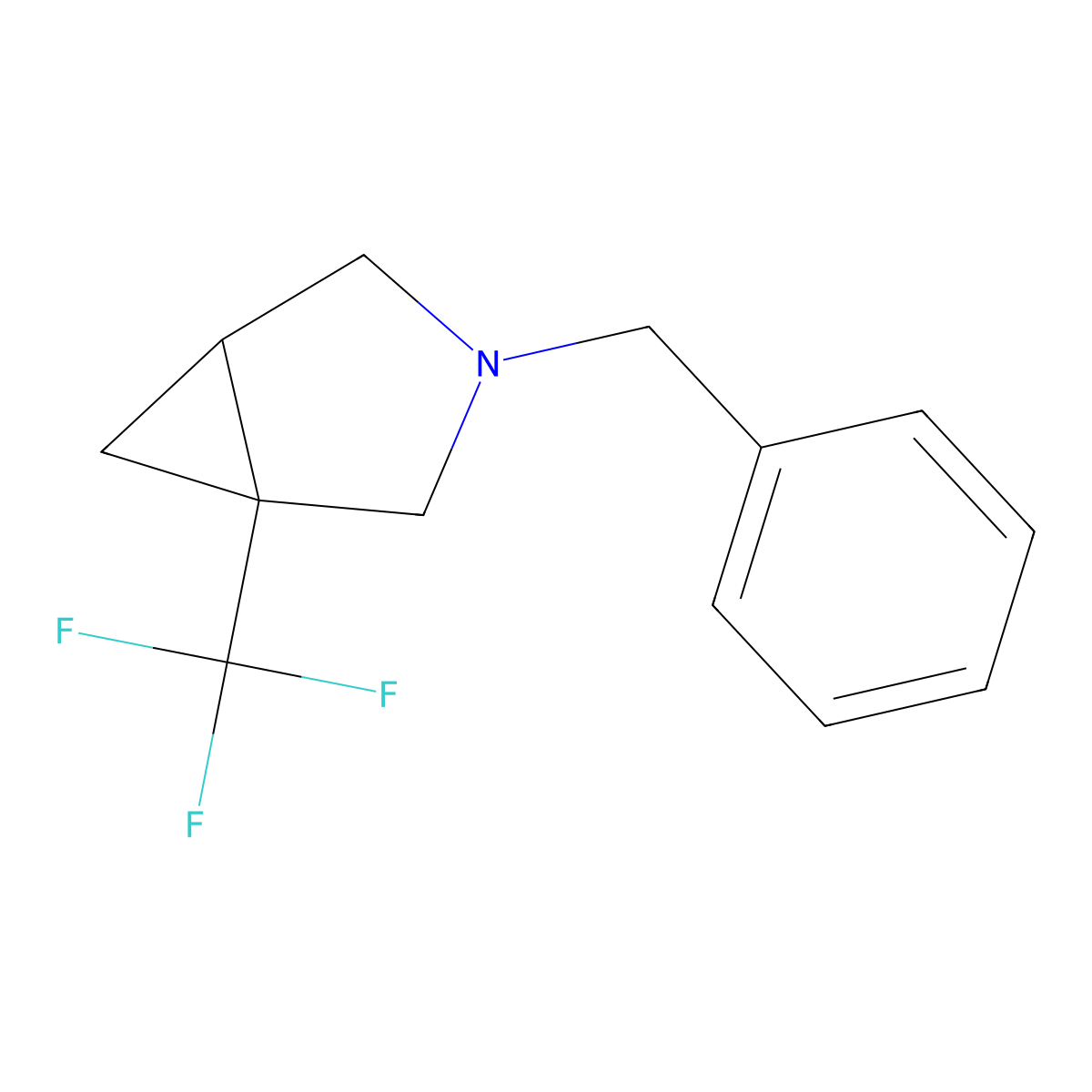 3-Benzyl-1-(trifluoromethyl)-3-azabicyclo[3.1.0]hexane molecular structure, CAS 2383883-38-1