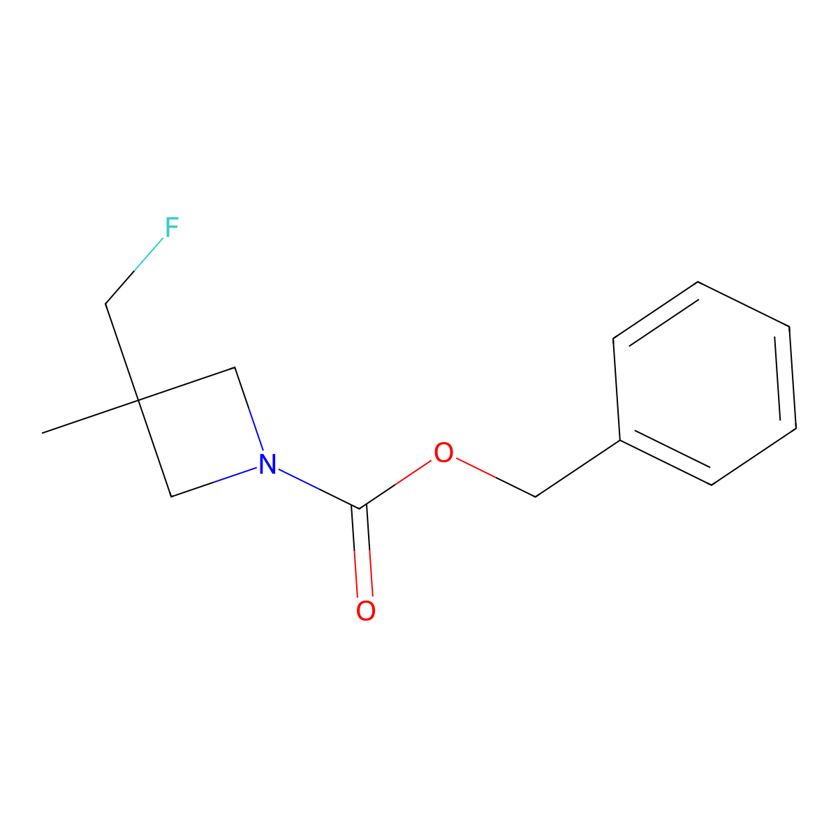 Benzyl 3-(fluoromethyl)-3-methylazetidine-1-carboxylate molecular structure, CAS 2383888-92-2
