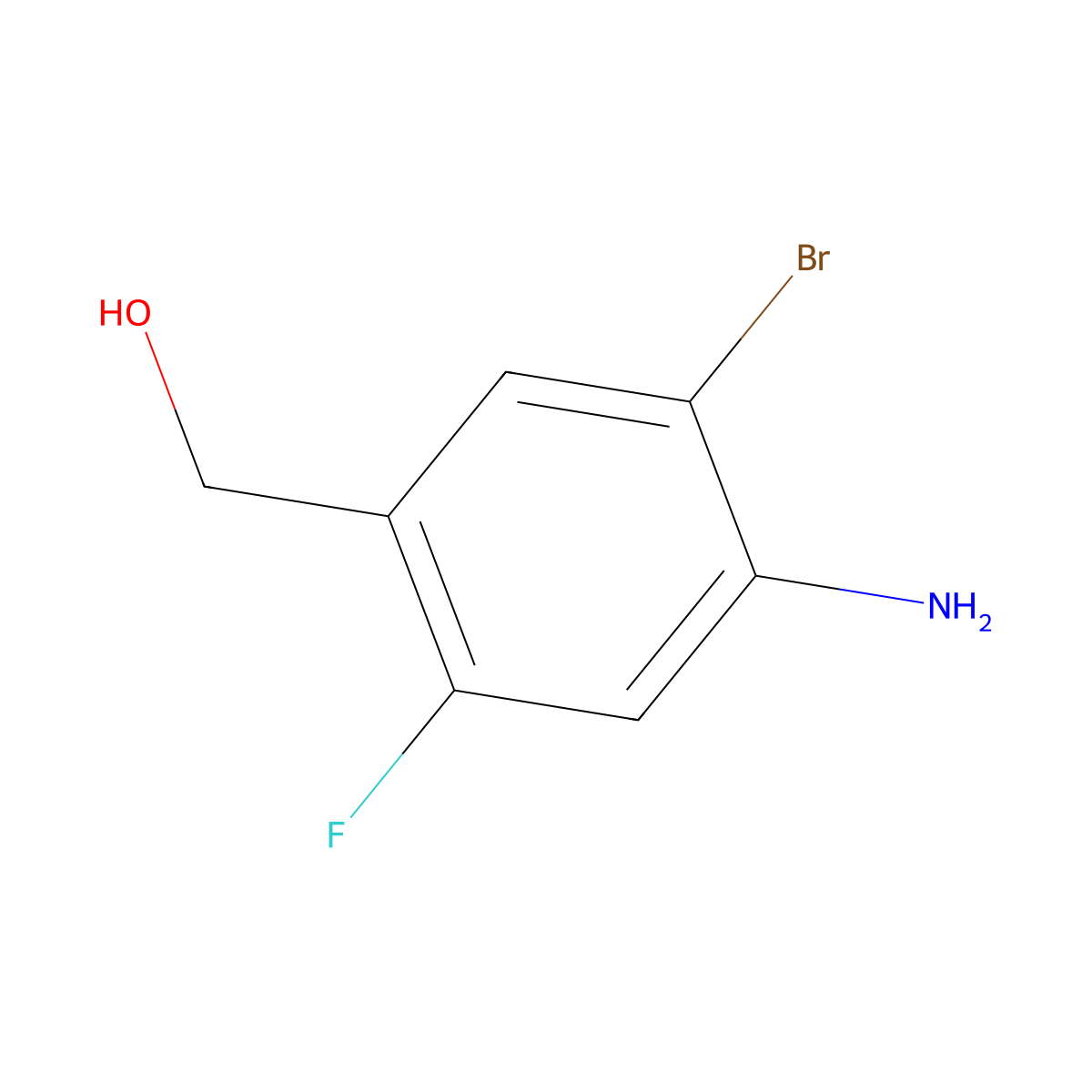 (4-Amino-5-bromo-2-fluoro-phenyl)-methanol molecular structure, CAS 2383899-20-3