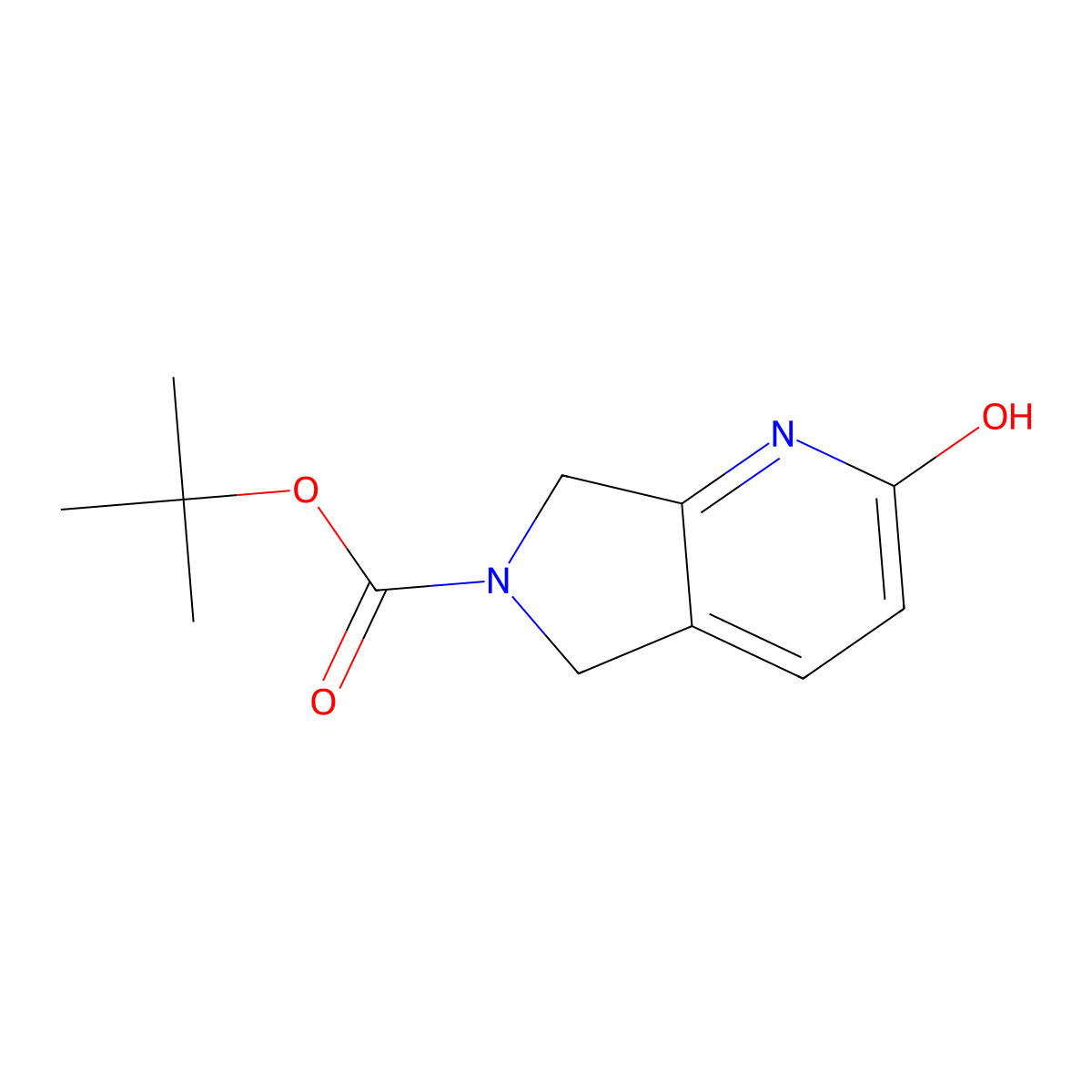 tert-butyl 2-hydroxy-5H,6H,7H-pyrrolo[3,4-b]pyridine-6-carboxylate molecular structure, CAS 2383899-95-2