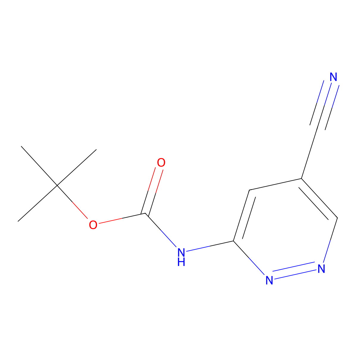 tert-butyl N-(5-cyanopyridazin-3-yl)carbamate molecular structure, CAS 2383901-33-3