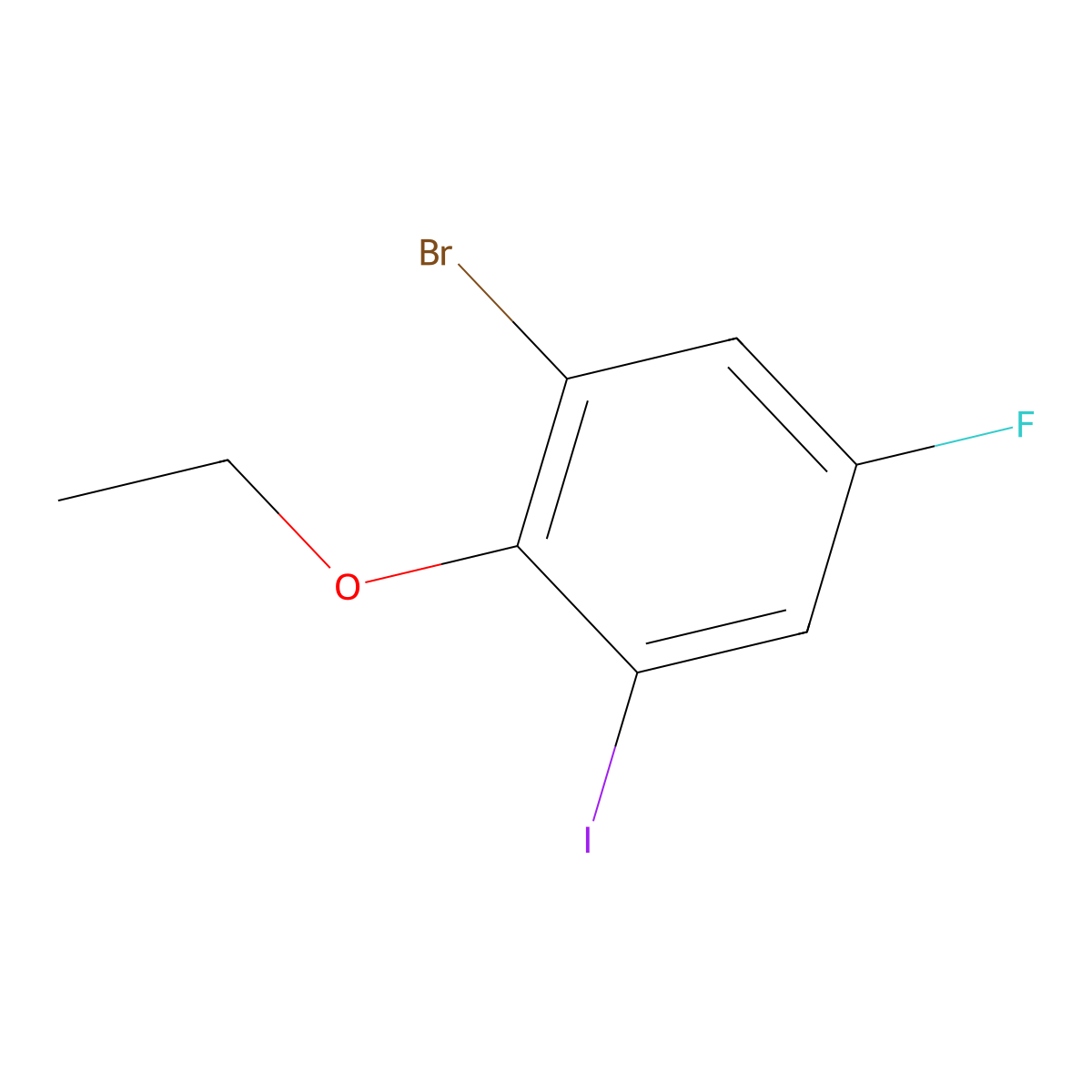 1-Bromo-2-ethoxy-5-fluoro-3-iodobenzene molecular structure, CAS 2383903-79-3